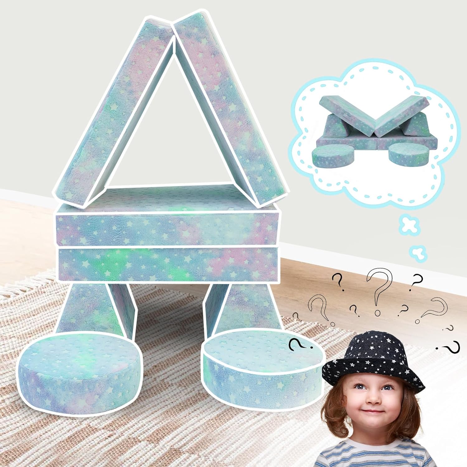 8-piece Kids Play Couch|glowsofa