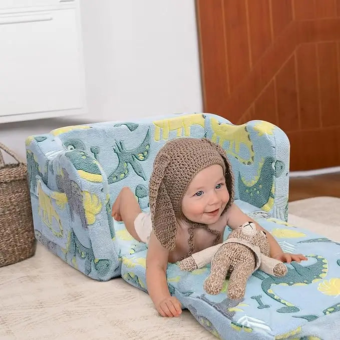Children's Fold Out Sofa With Blanket -glowsofa