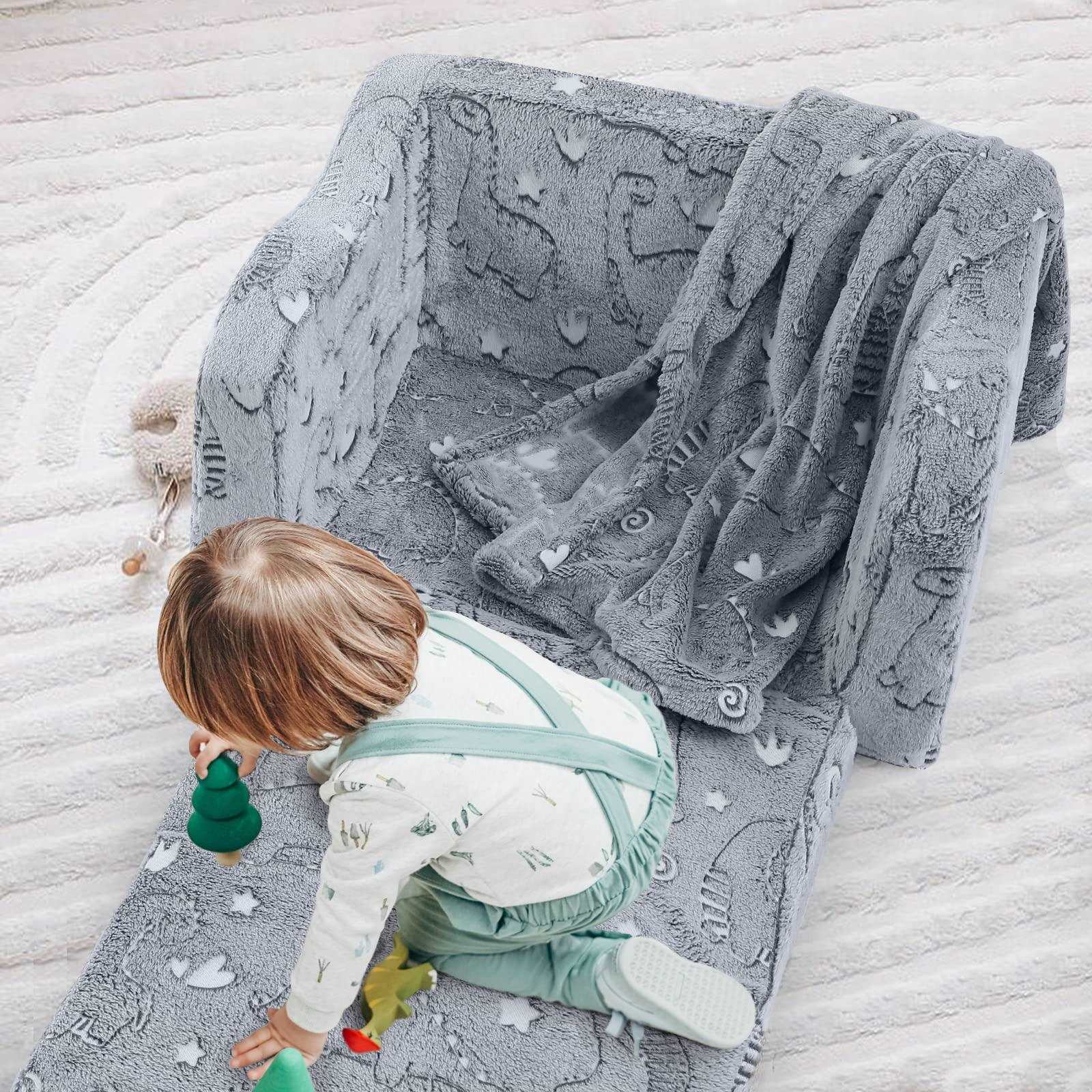 Children's Fold Out Sofa With Blanket -glowsofa