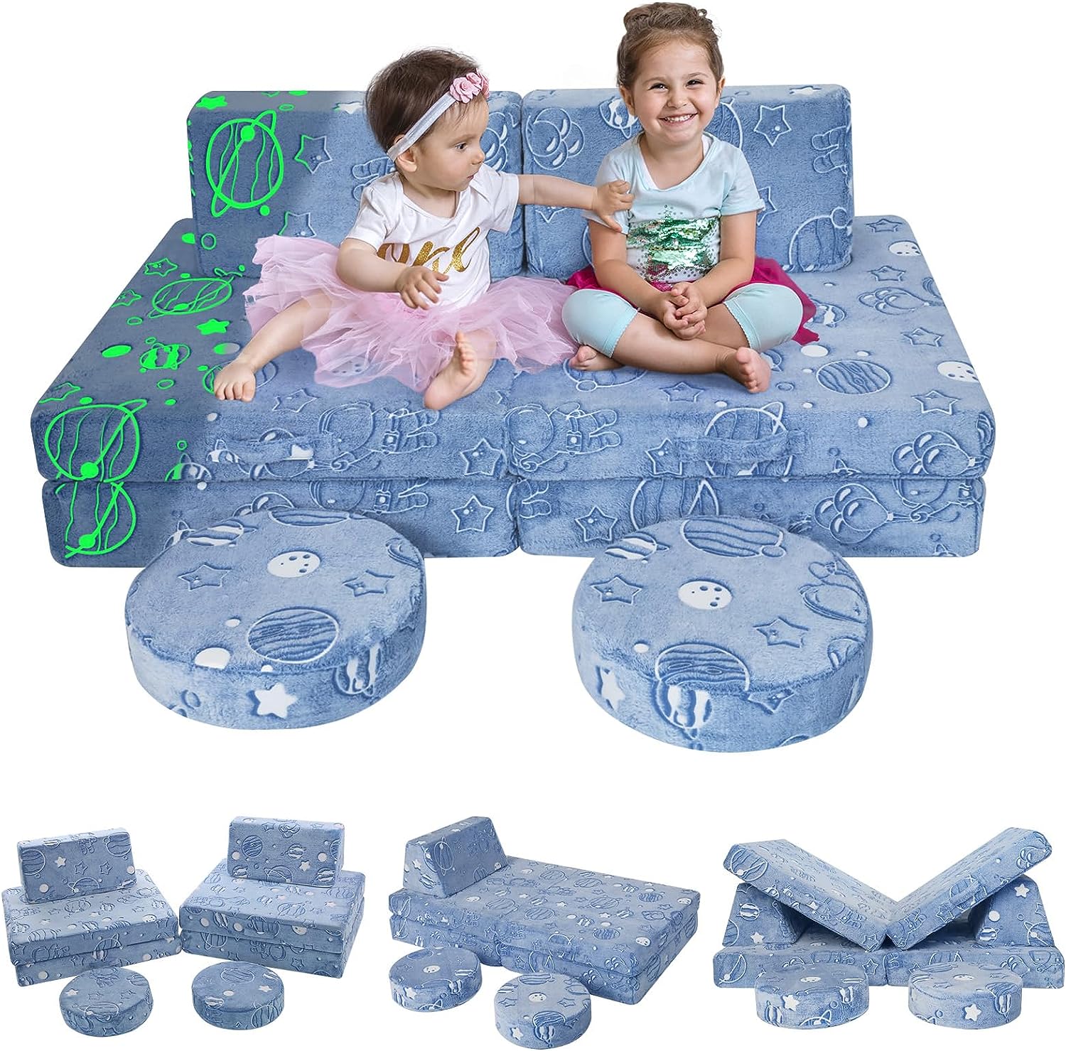 8-piece Kids Play Couch|glowsofa