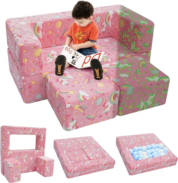 Convertible Kids Modular Couch-glow Pattern