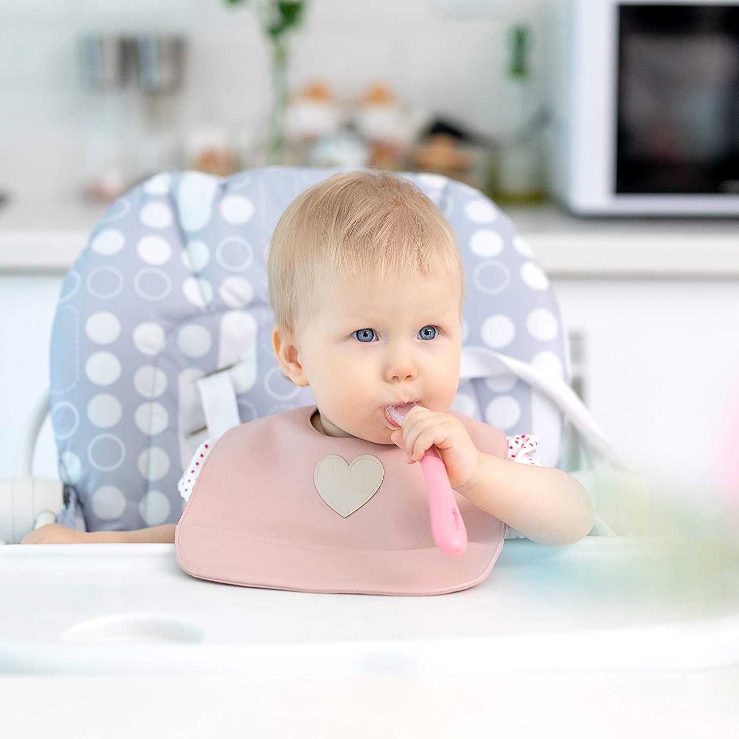 Trendsetter- Set Of Soft Vegan Leather Easy Clean Bibs 12-24 Months By Bleu La La