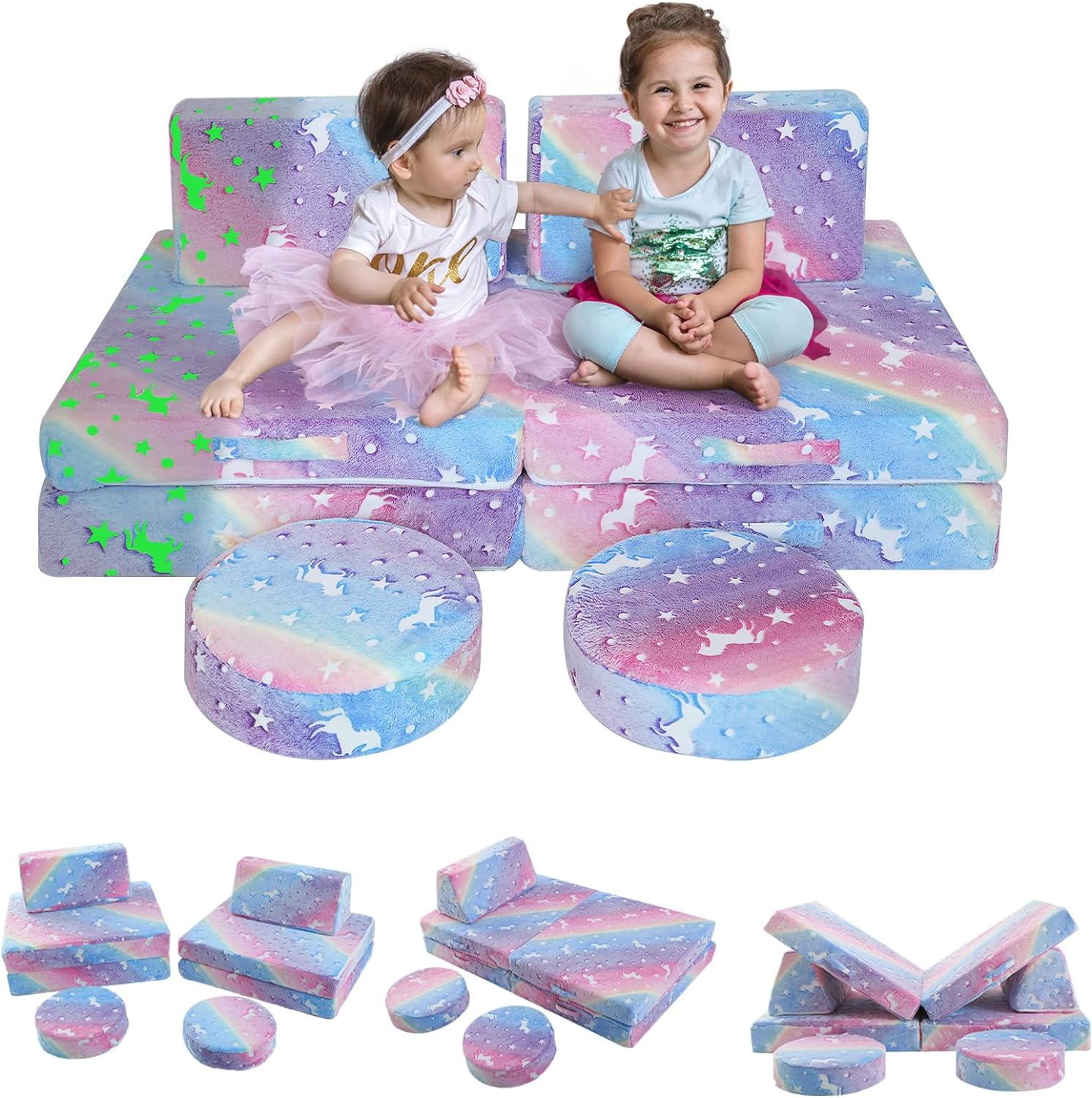 8-piece Kids Play Couch|glowsofa
