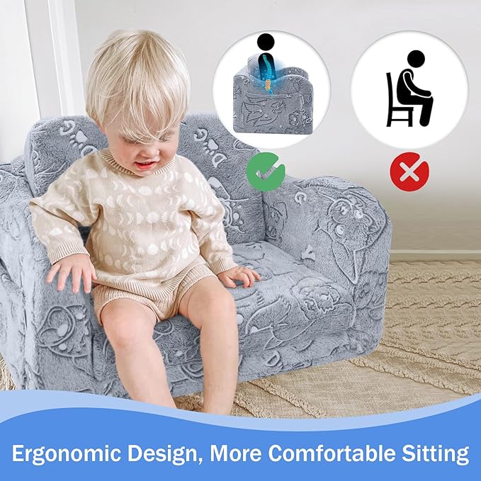 Children's Fold Out Sofa With Blanket -glowsofa