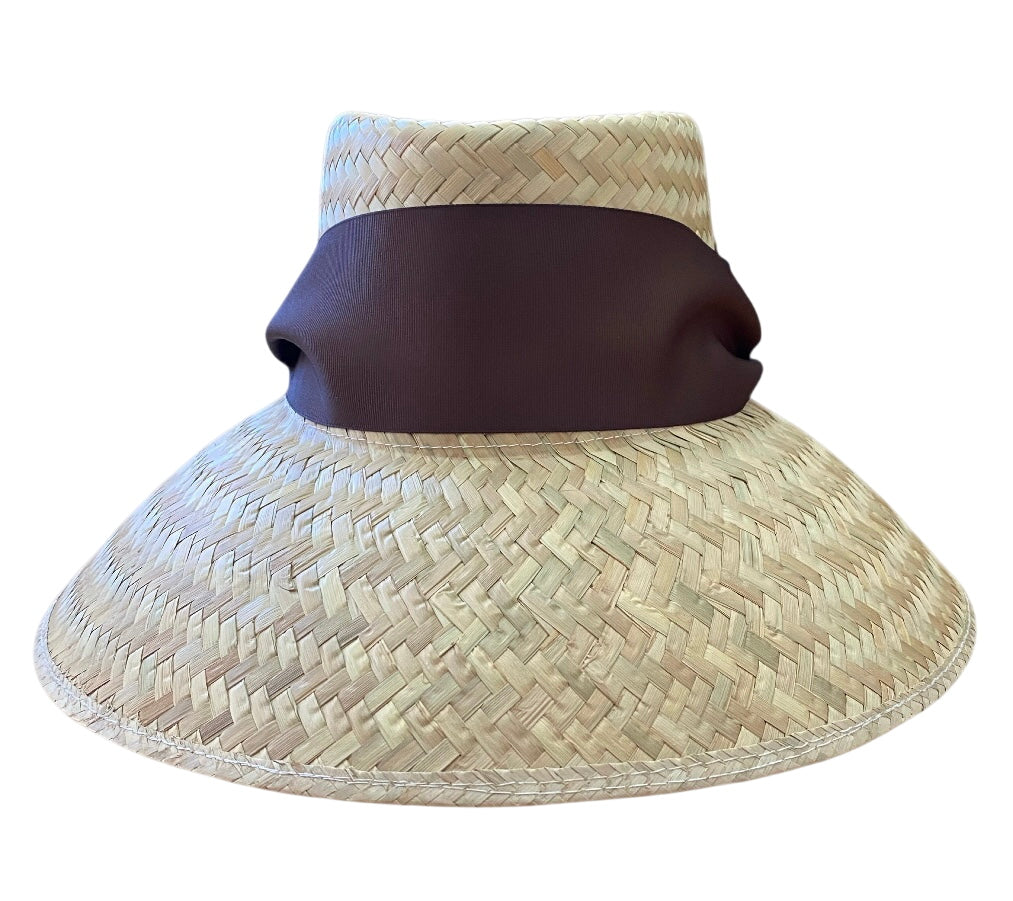 Amaryllis Sun Hat - Brown Wide & Short Grosgrain Ribbon