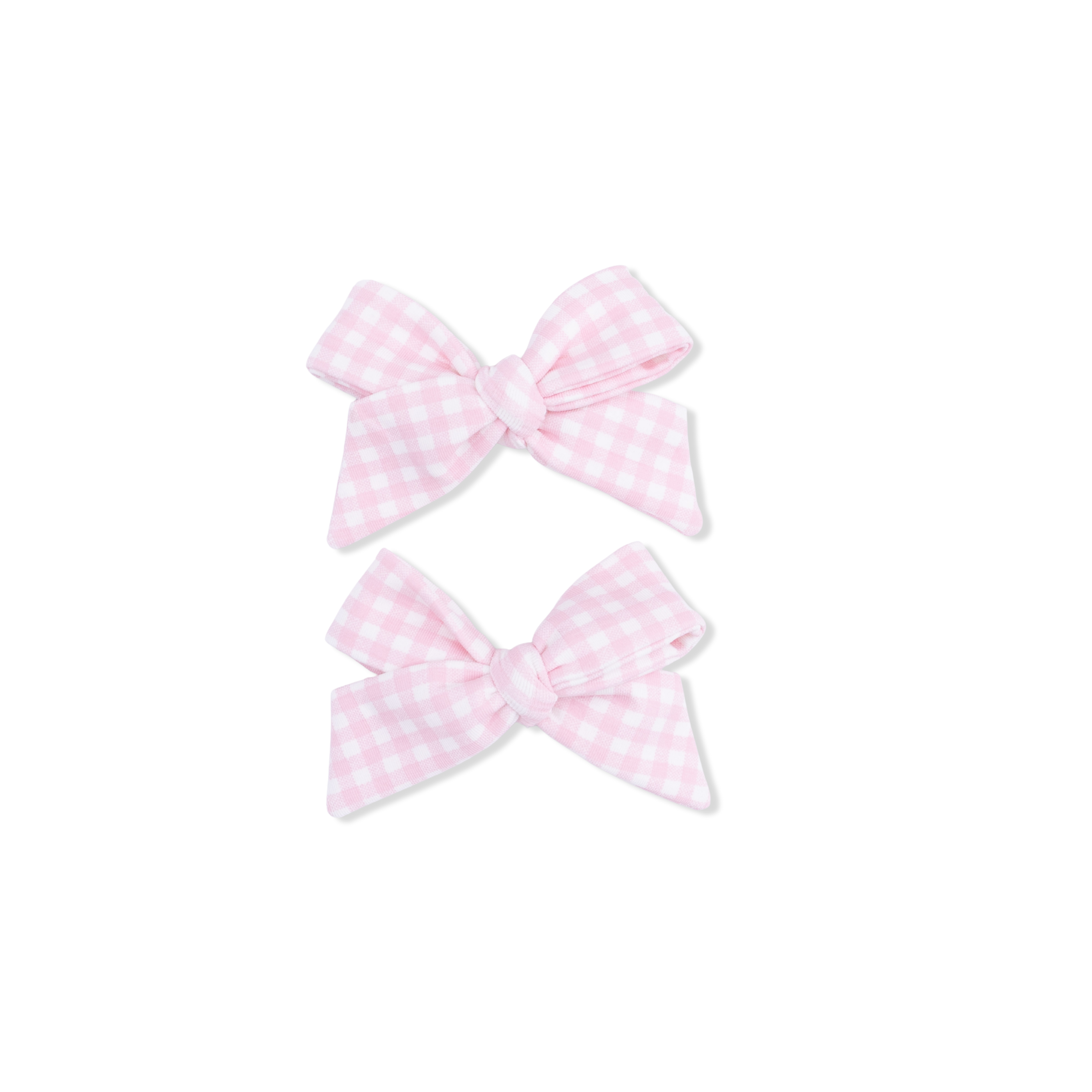 Mini Gingham Pink - 2 Pack Bow Clips