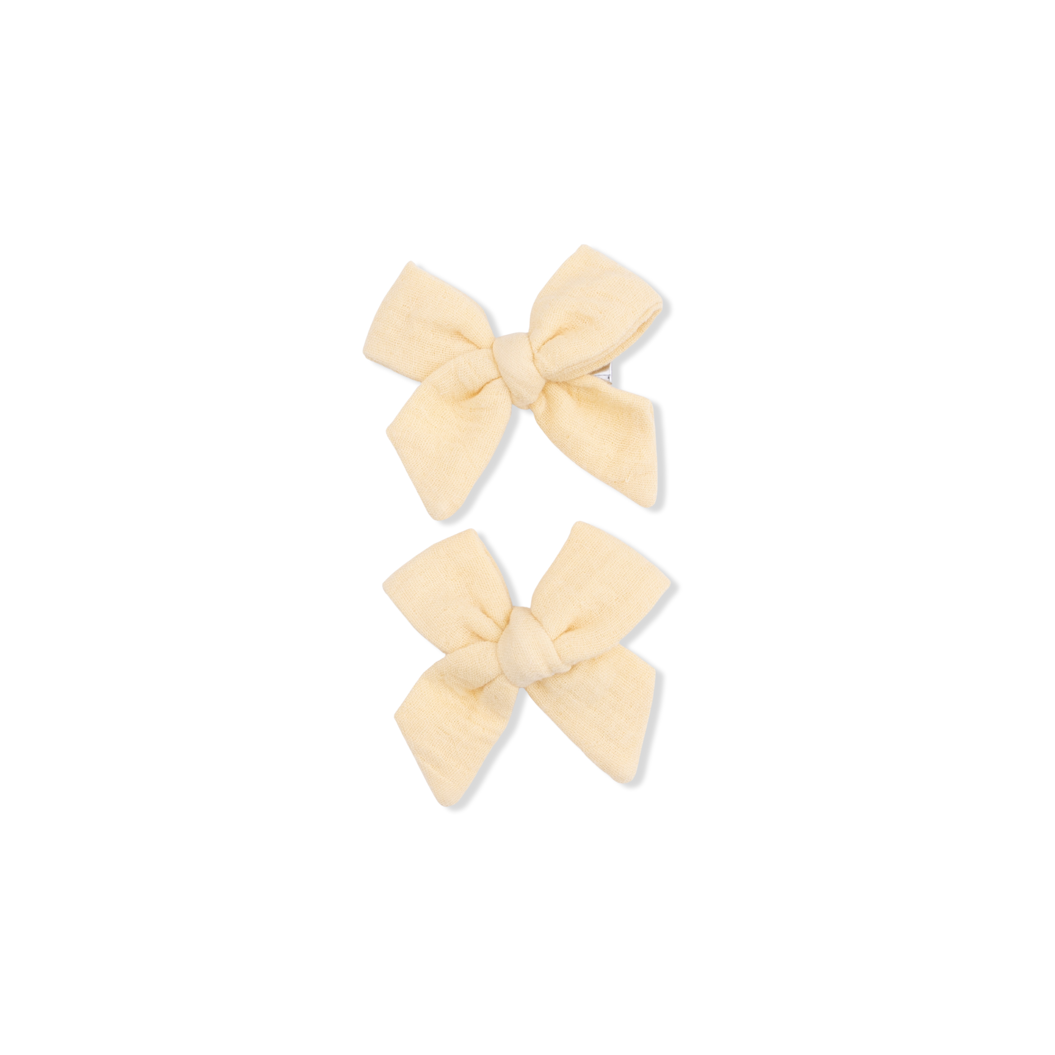 Solid Muslin Italian Straw - 2 Pack Bow Clips