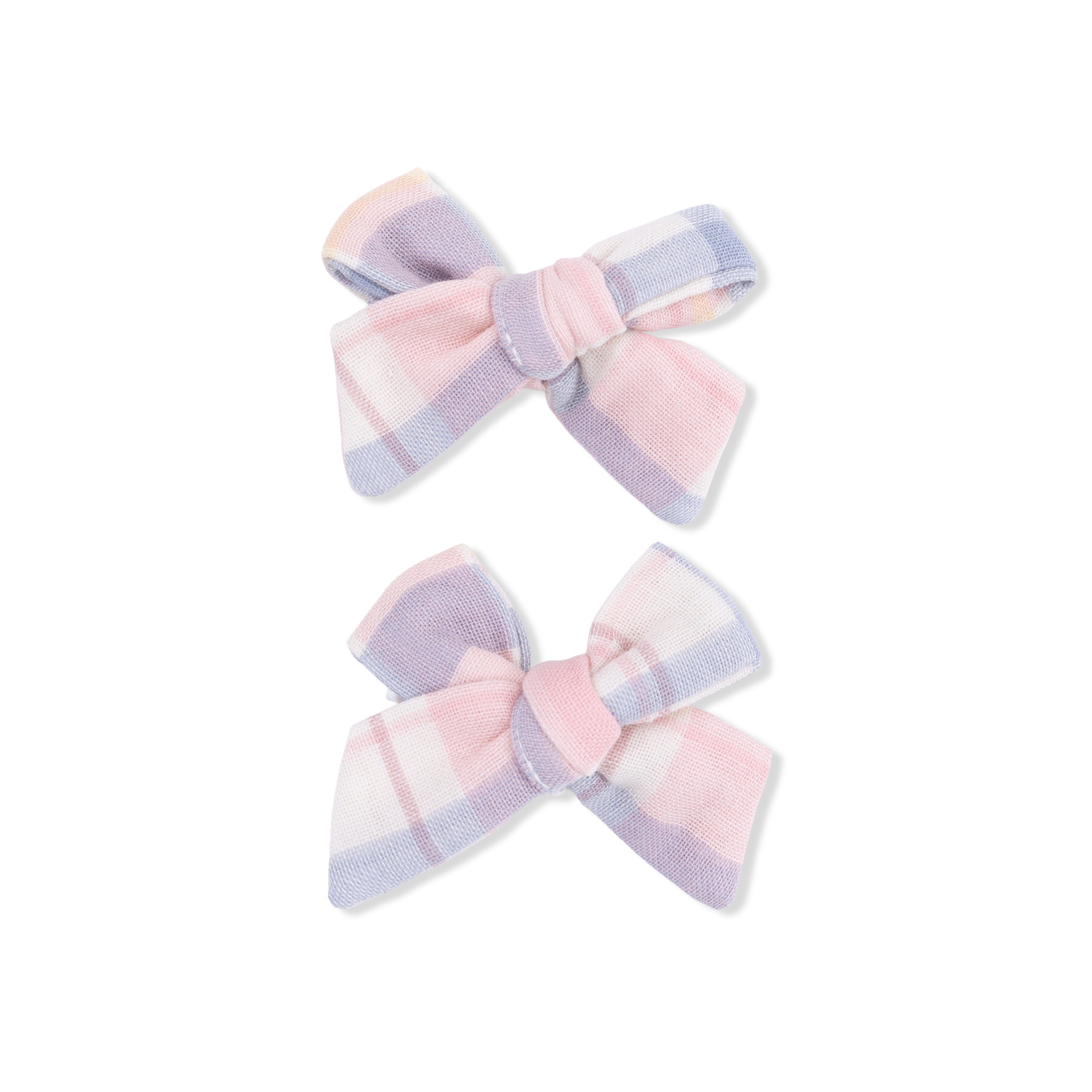 Dusty Plaid - 2 Pack Bow Clips