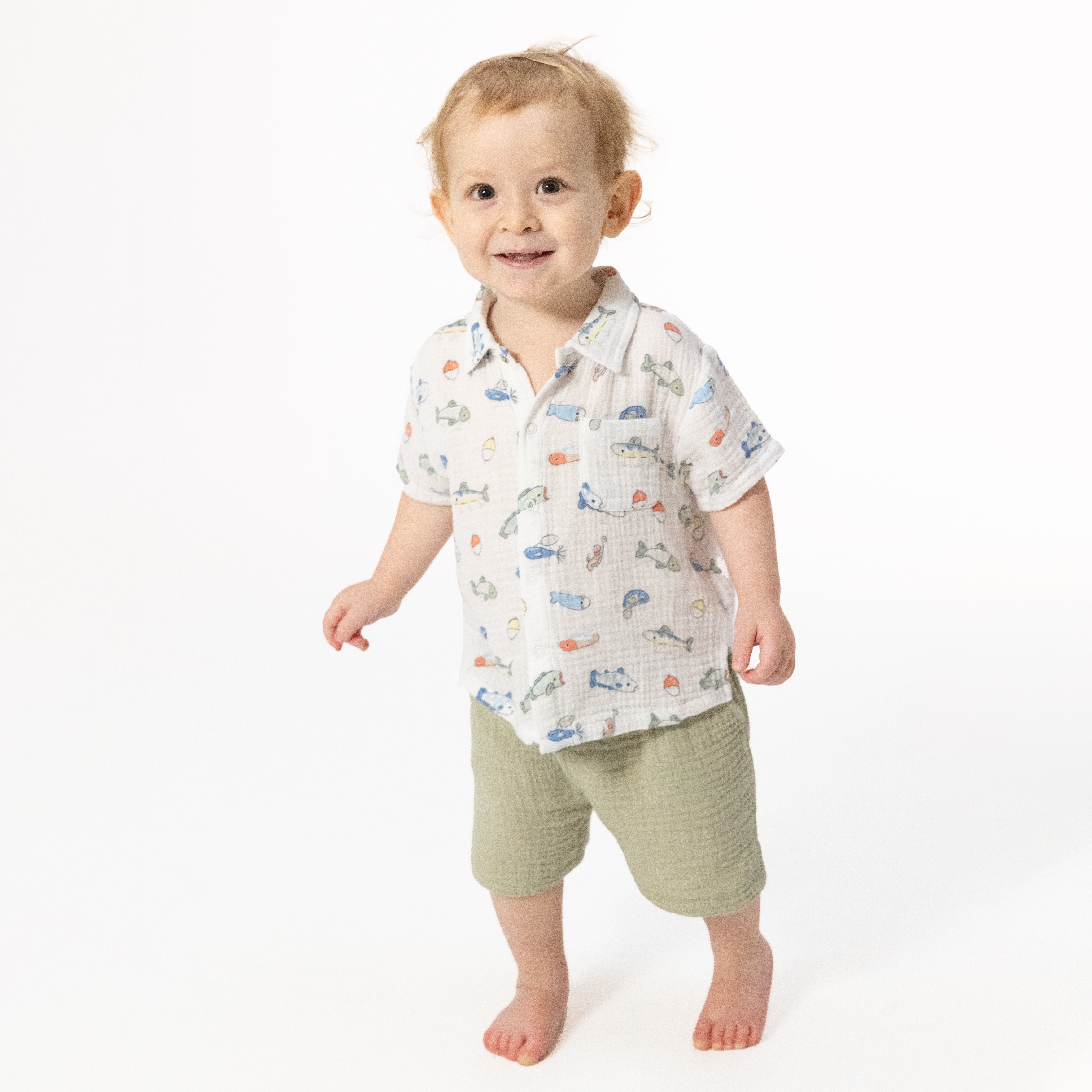 Fishing Lures - Polo Button Up With Casual Short