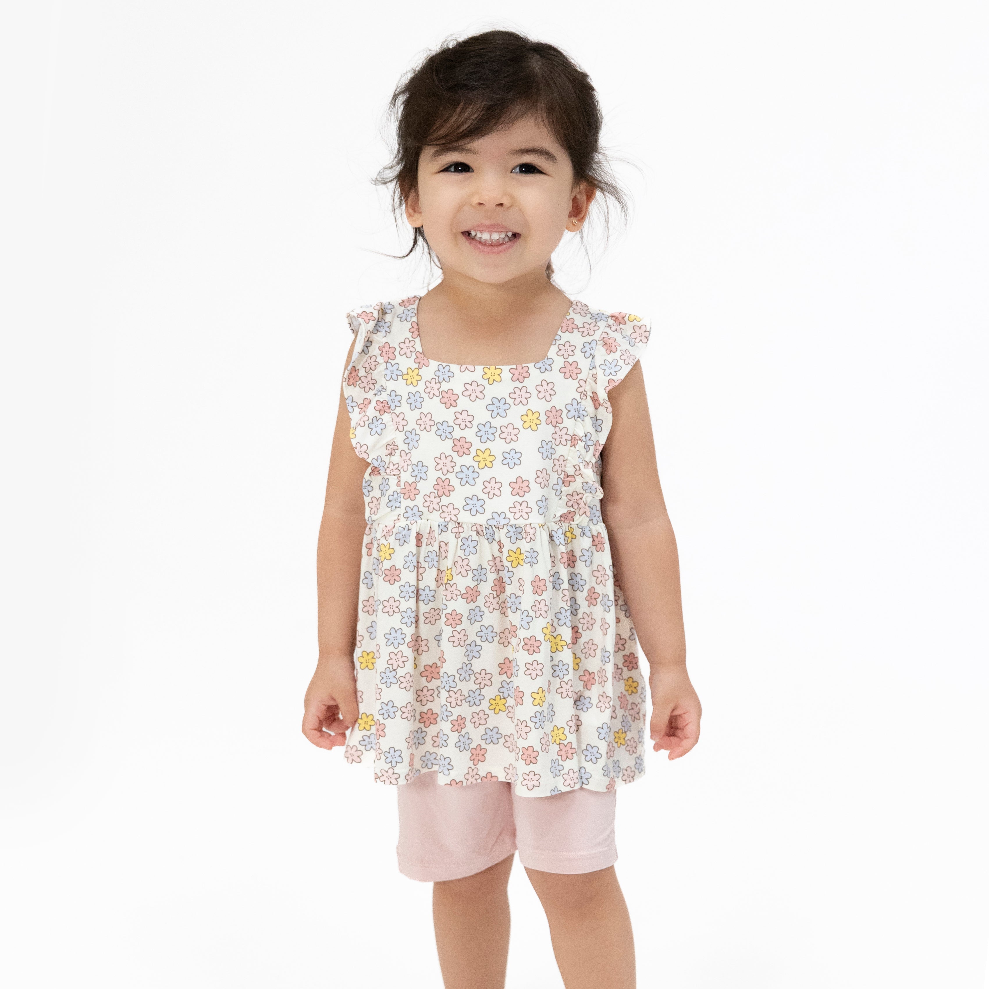 Sarah Floral - Ruffle Tank And Bike Short