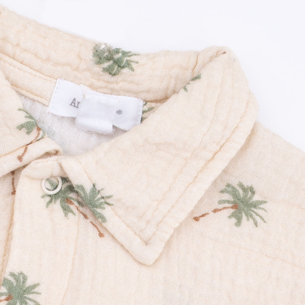 Palm Trees - Polo Button Up With Casual Short