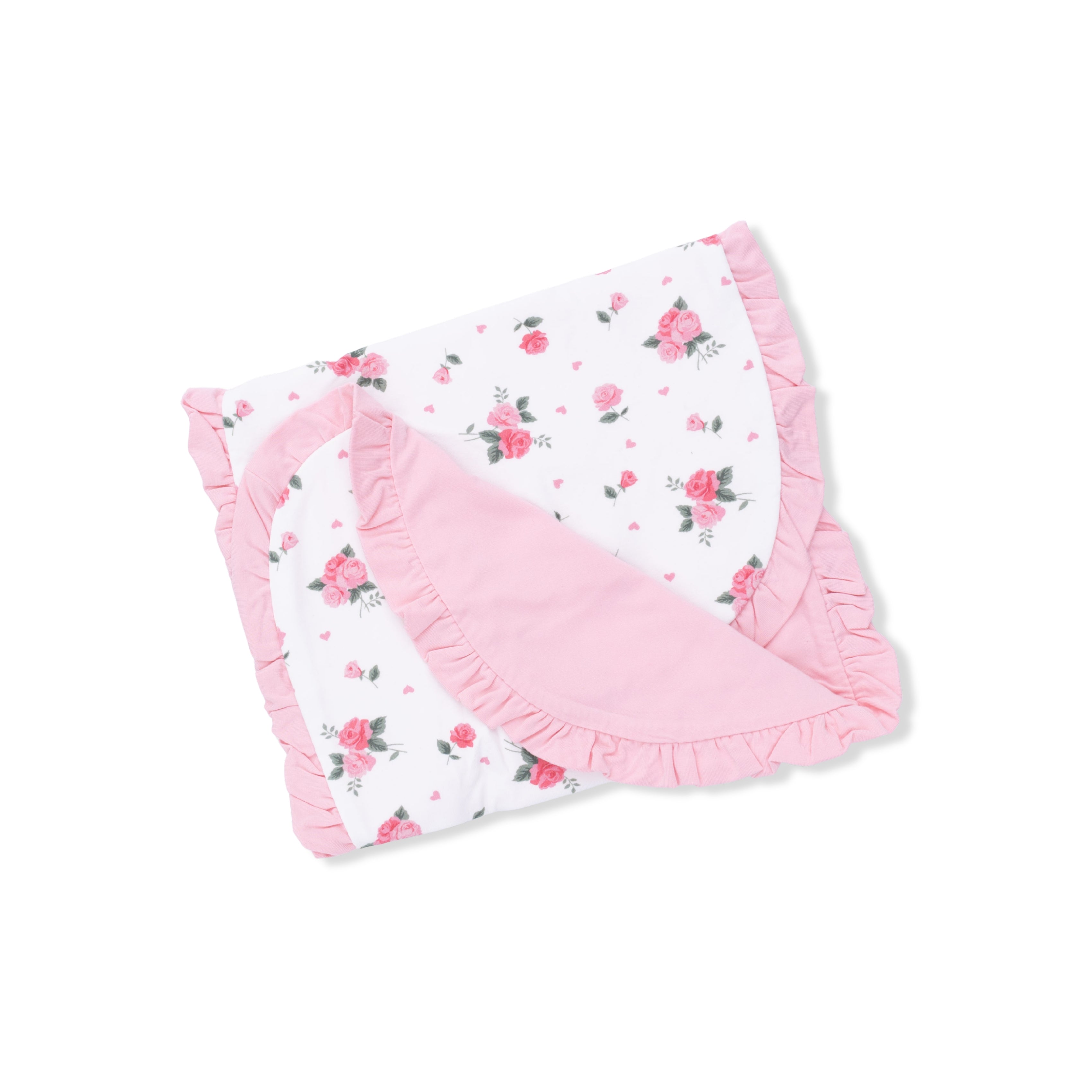 Pink Rosettes - Ruffle Burp Cloth