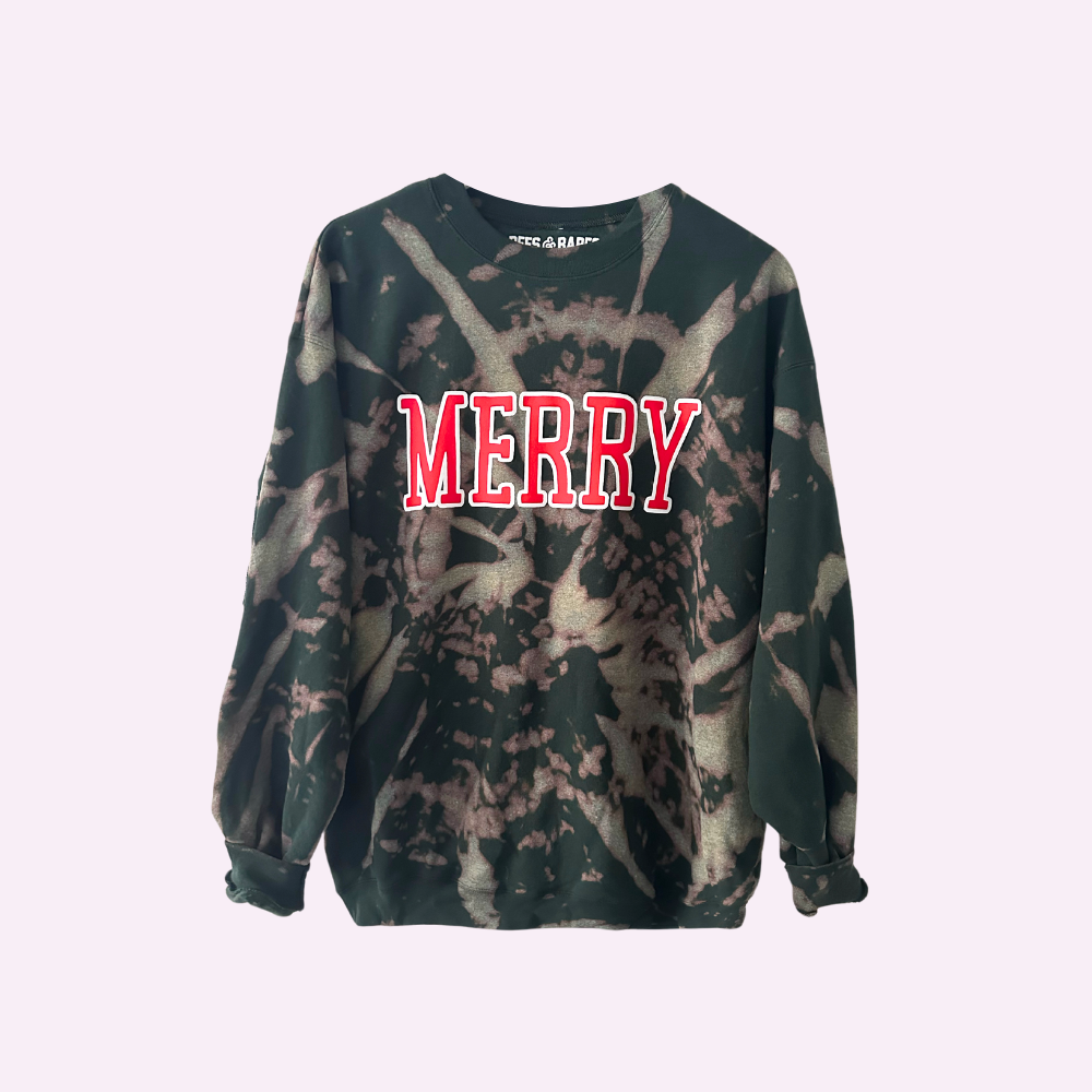 Merry ♡ Adult Tie-dye Sweatshirt With Merry Print