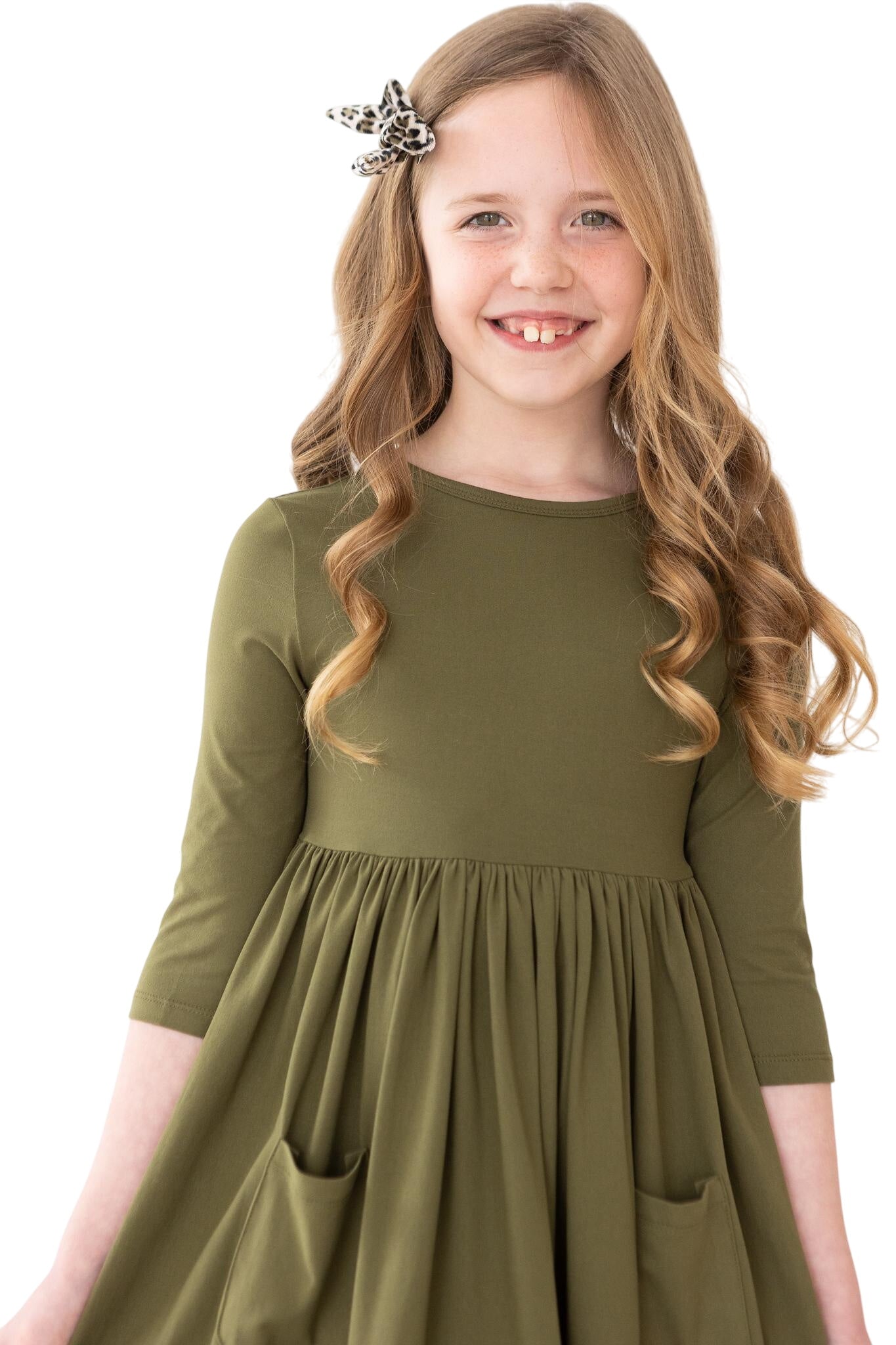 Olive Pocket Twirl Dress