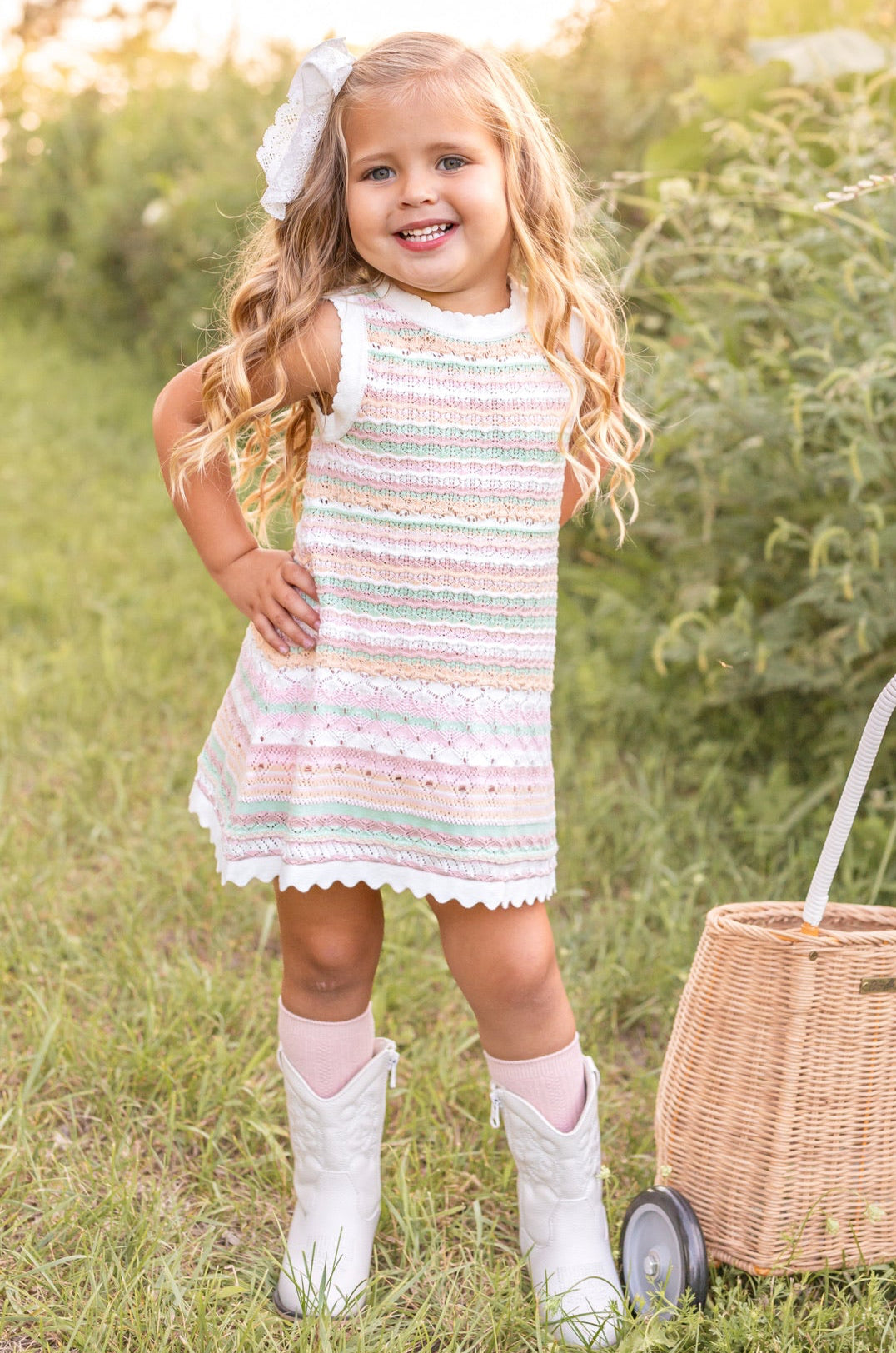 Boho Stripe Knit Dress Set