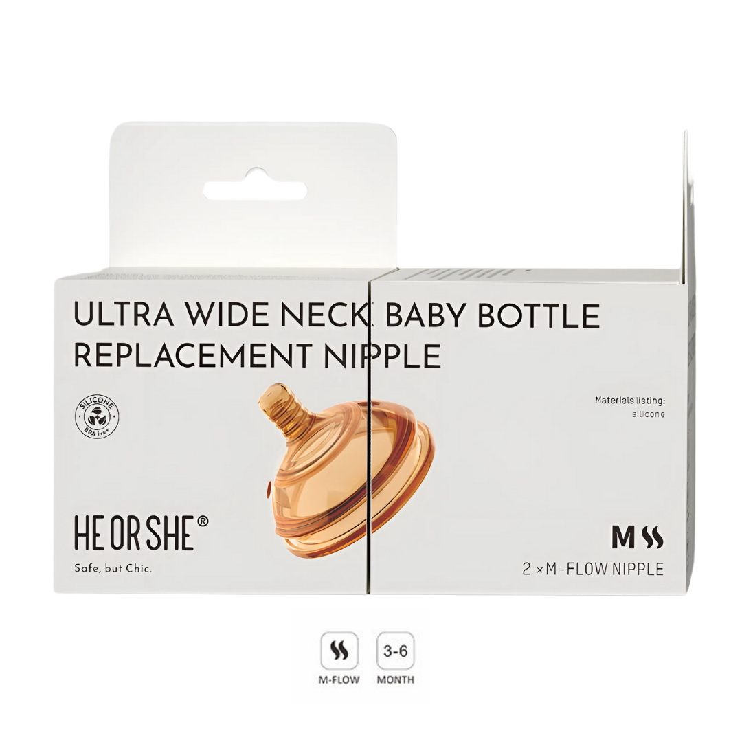 Baby Bottle Replecement Nipple (3-6m) M-flow