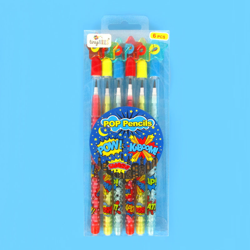 Monster Truck Stackable Point Pencils - Set Of 6