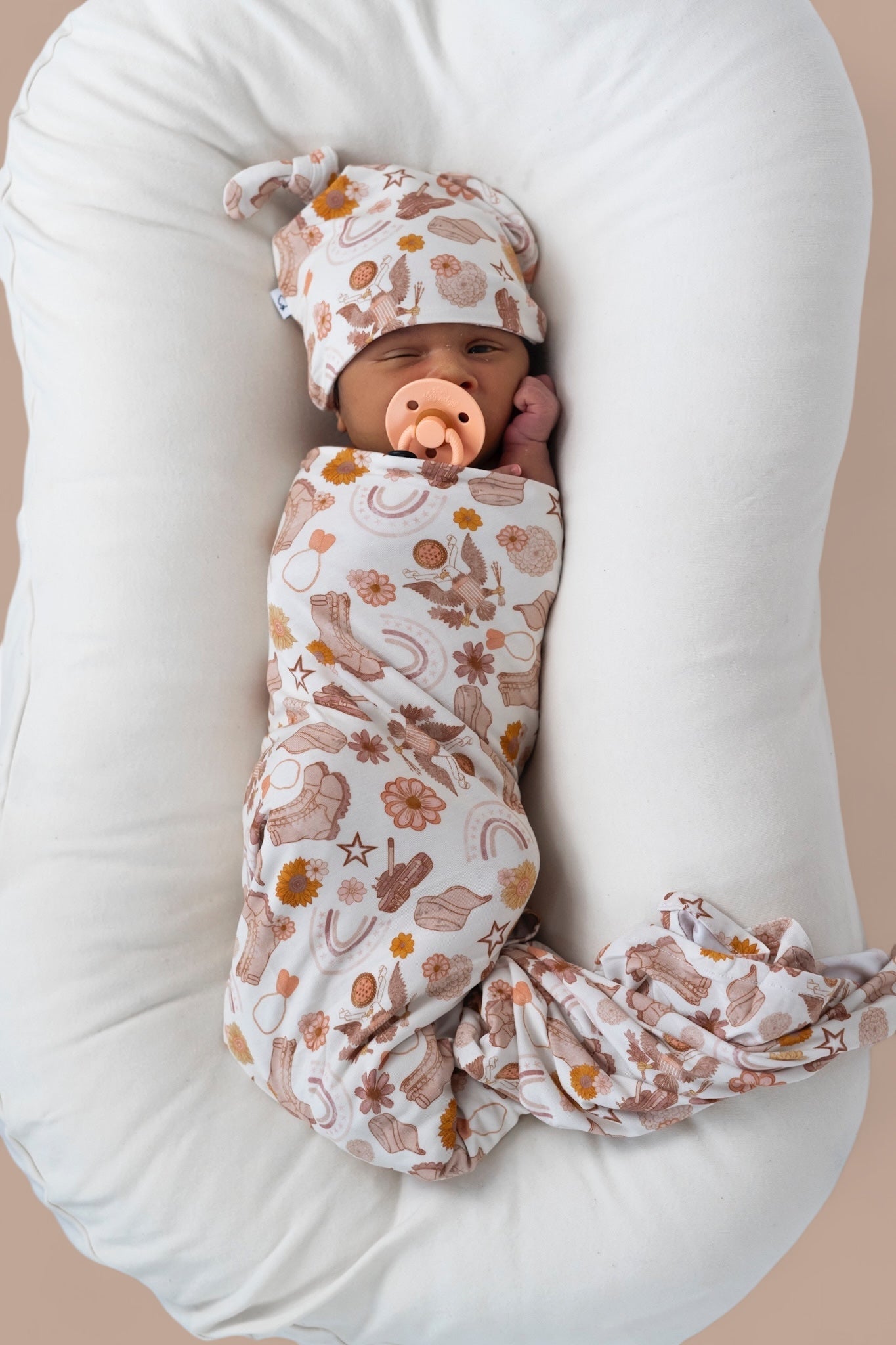 Flowers And Boots Dream Swaddle & Beanie