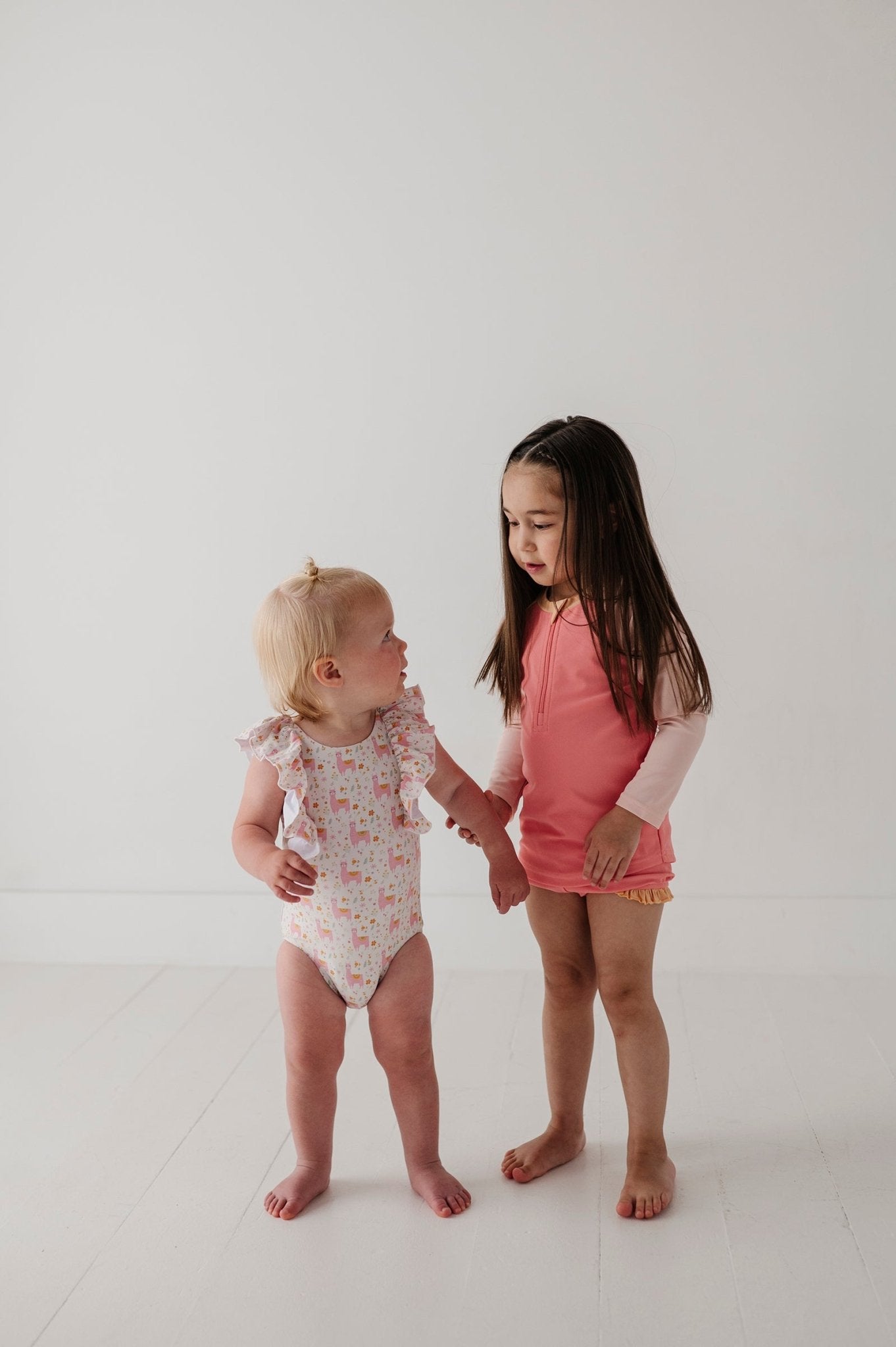 Girl's Zip Rash Guard Swimsuit