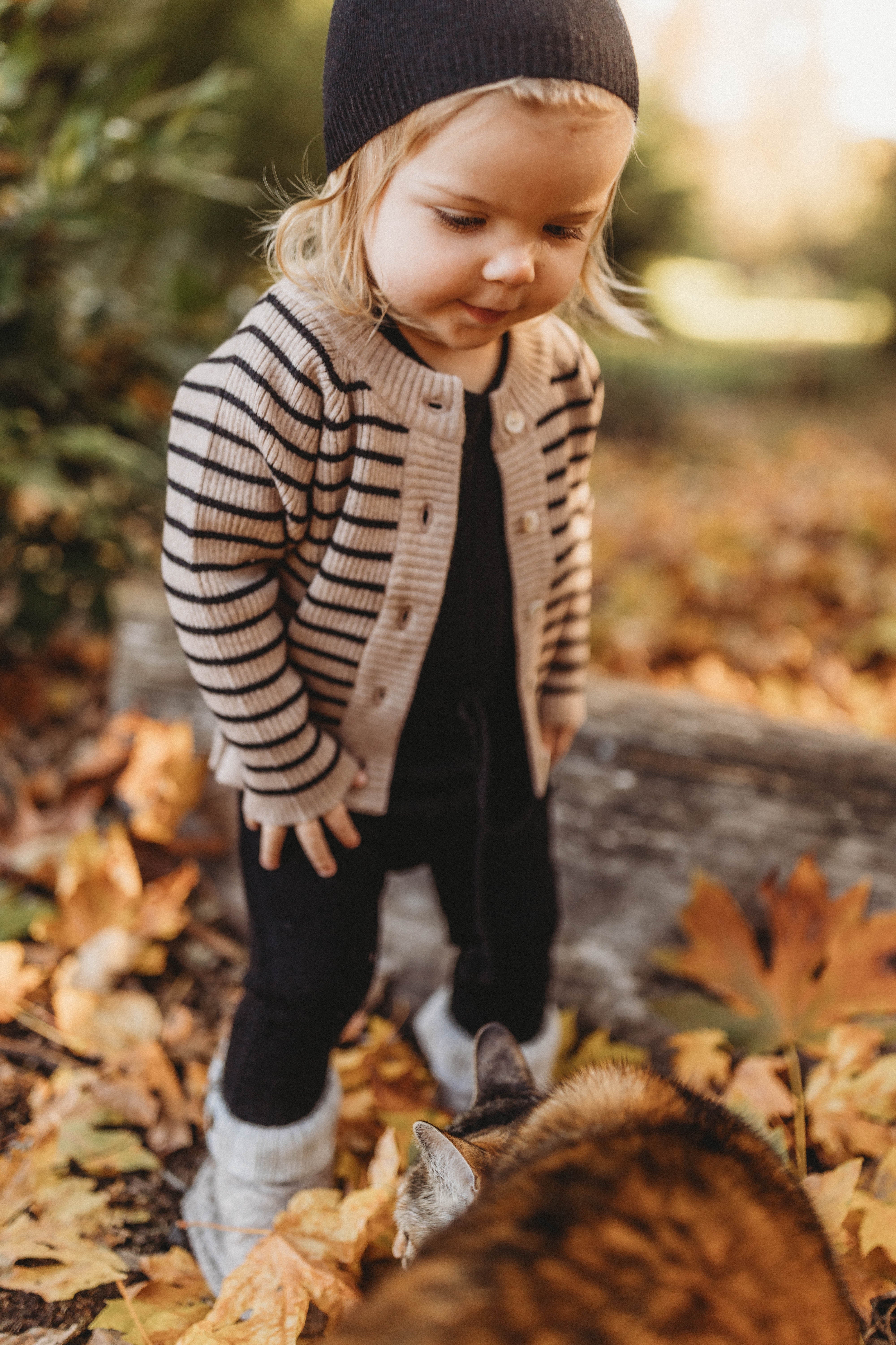 Cashmere Cardigan | Black/beige