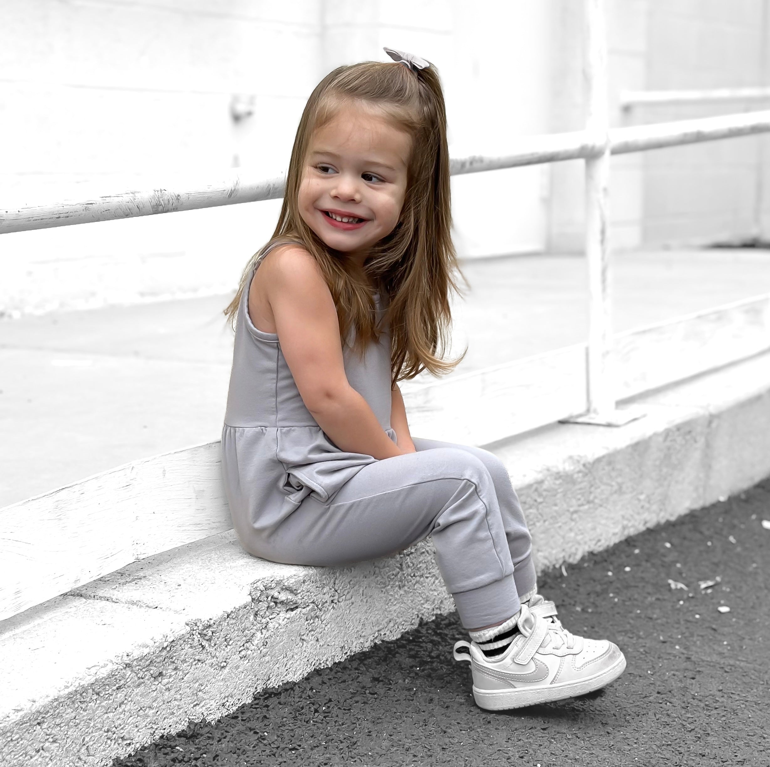 Bamboo Adjustable Pants Romper - Frost