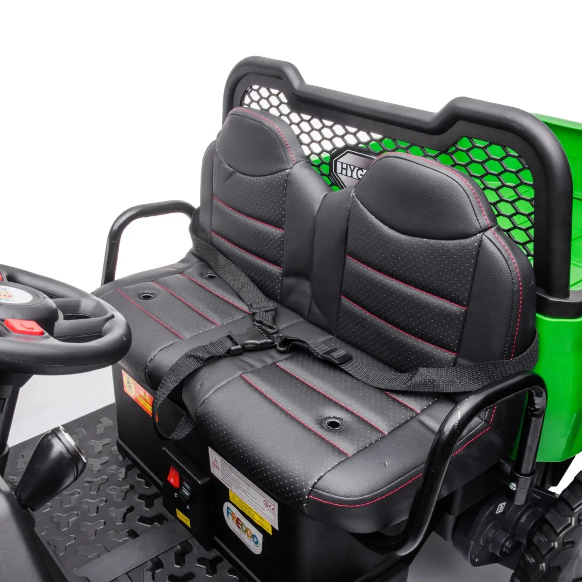 24v 6 Wheeler Freddo Tractor Trailer 2 Seater Ride-on With Dump Cart And Parental Remote