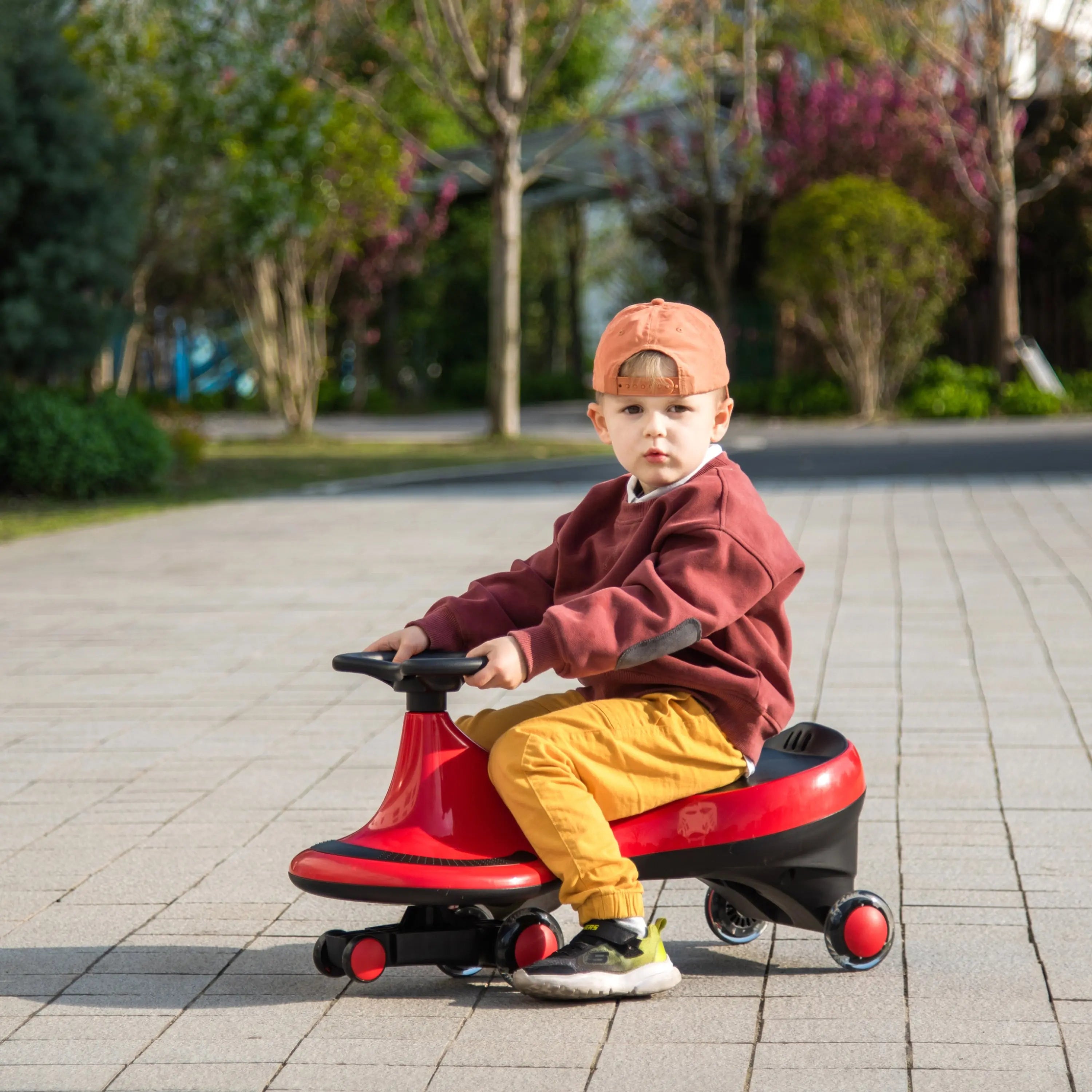 Swing Car With Flashing Wheels