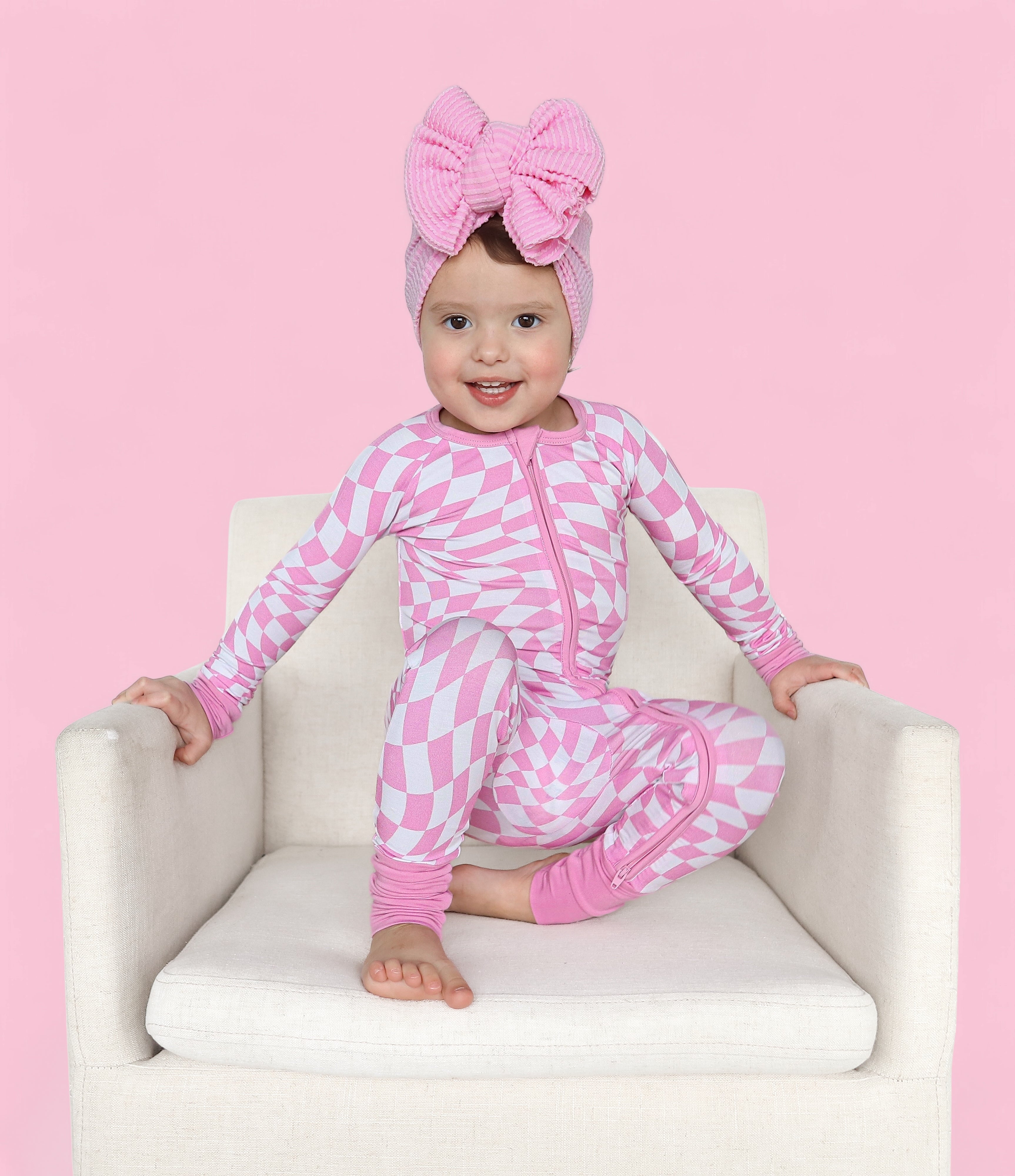 Bubblegum Wavy Checkers Dream Romper