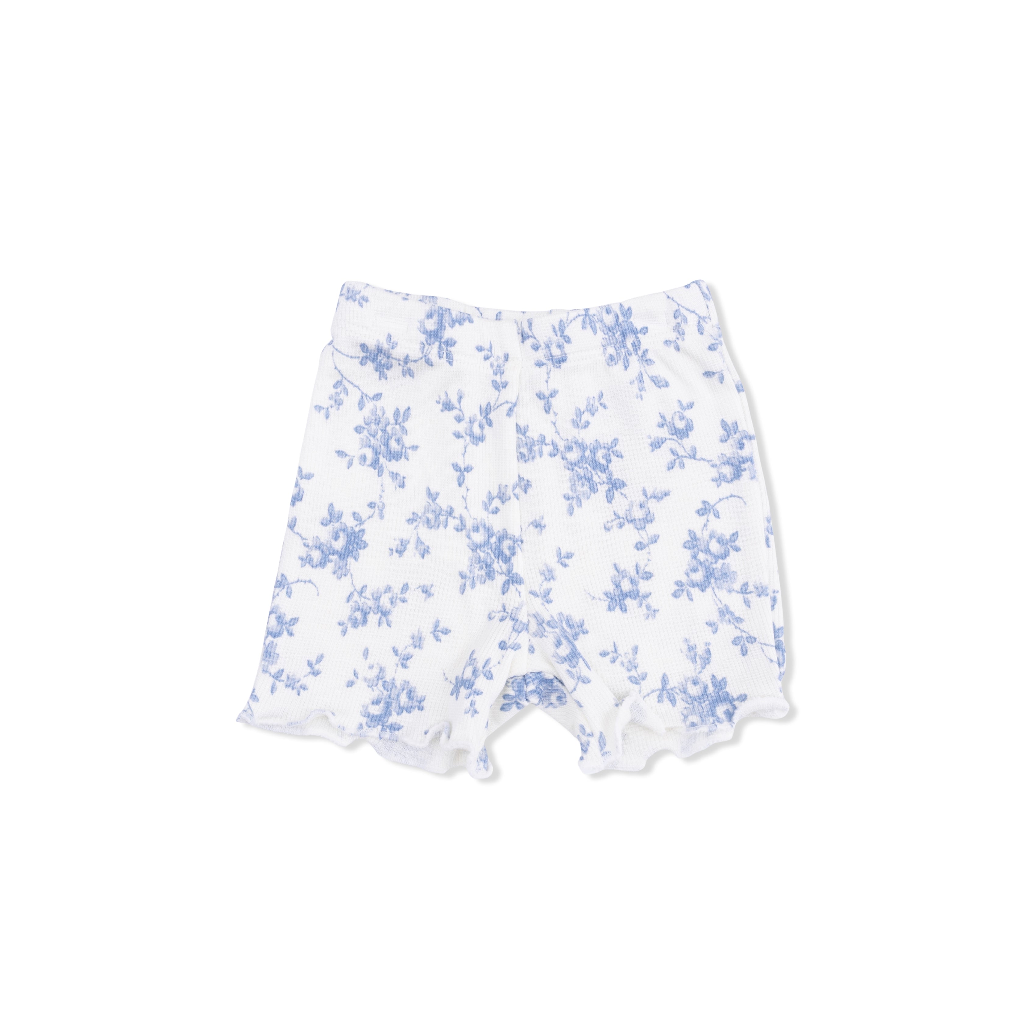 Baby Blue Vines Floral - Peplum Tank And Bike Short