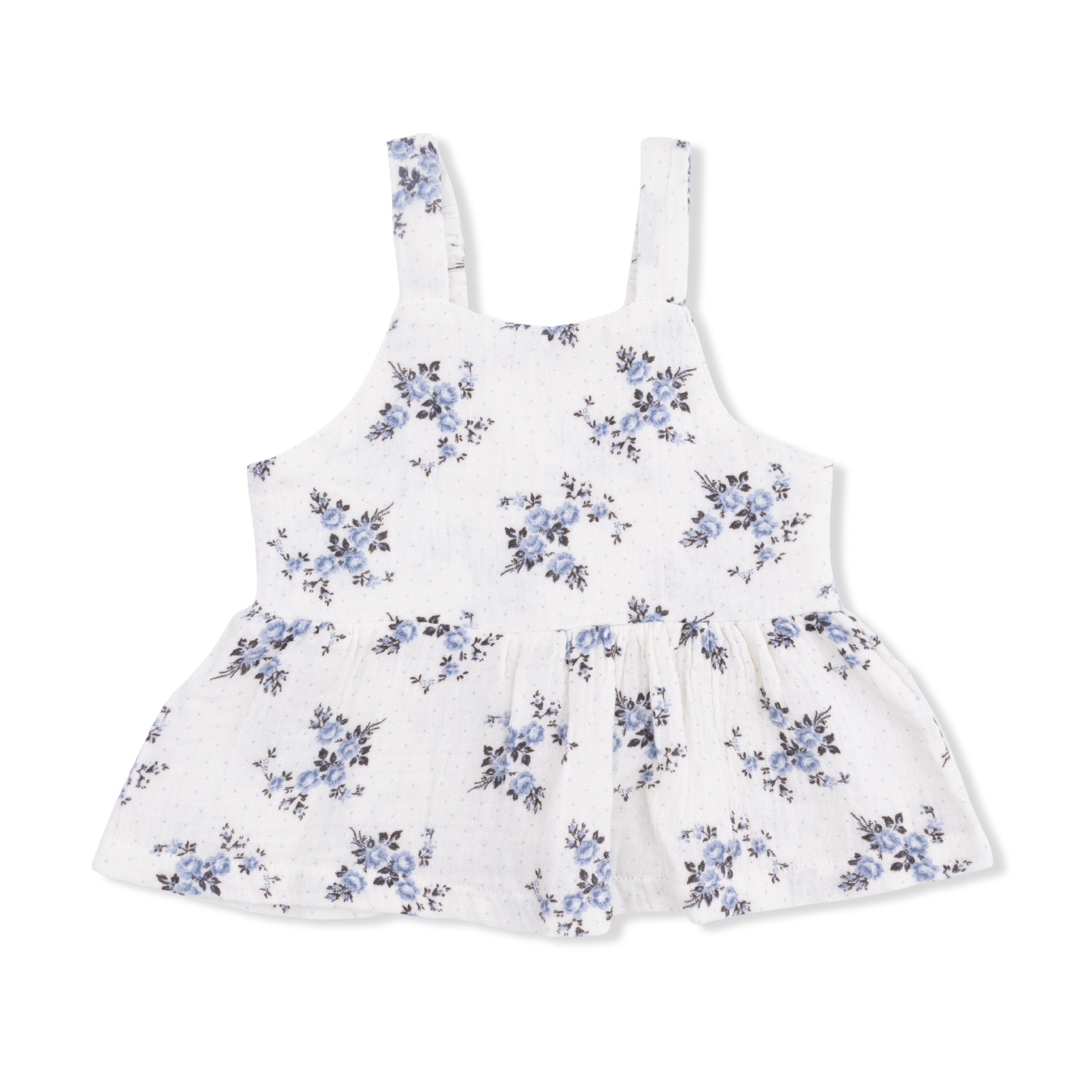 Belle Rosette Dot - Peplum Tank With Smocked Waist Pant