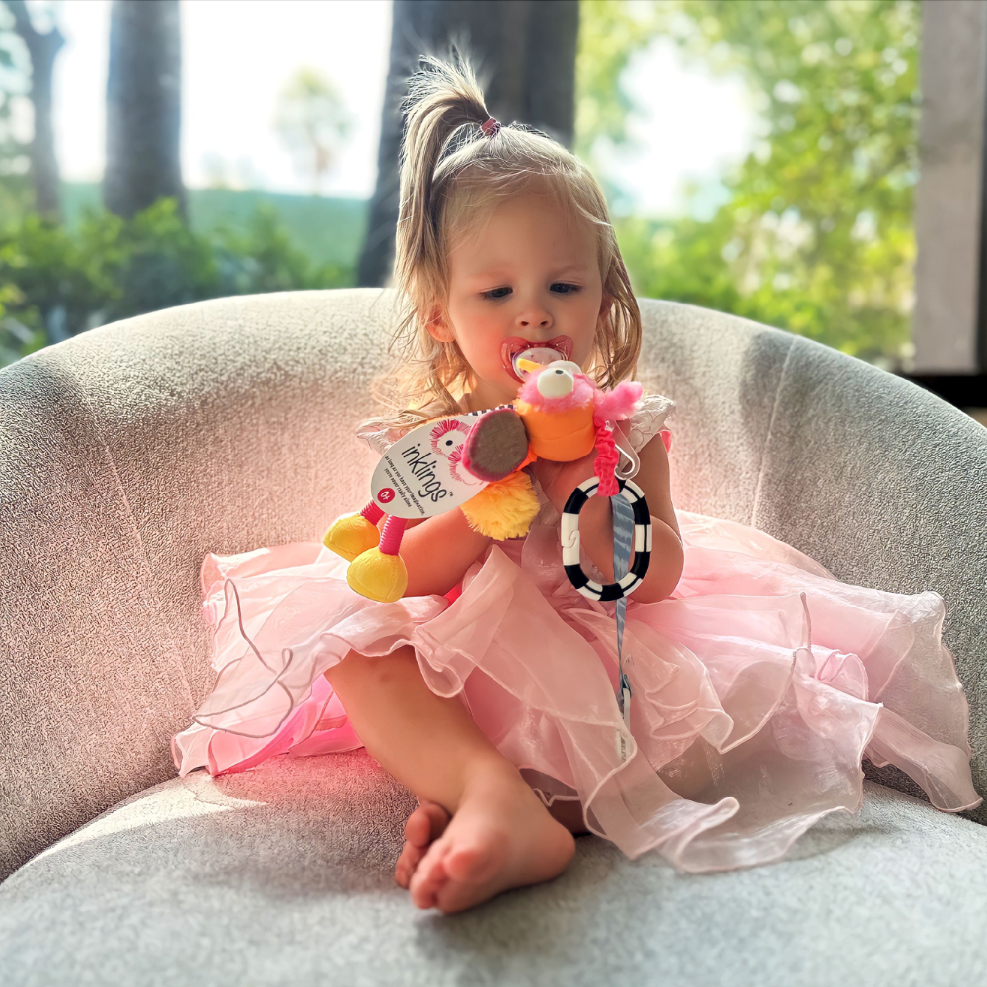 Ollie The Oddball Oddbird Chime & See Atachable Hanging Activity Toy