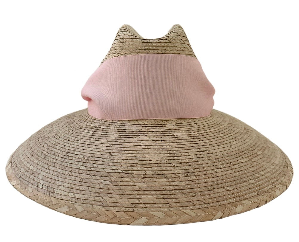 Hollyhock Sun Hat - Wide & Short Light Pink Grosgrain Ribbon