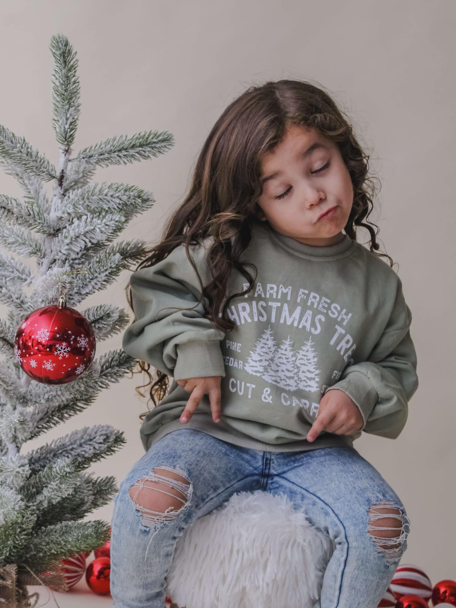 Farm Fresh Christmas Trees Crewneck Sweatshirt