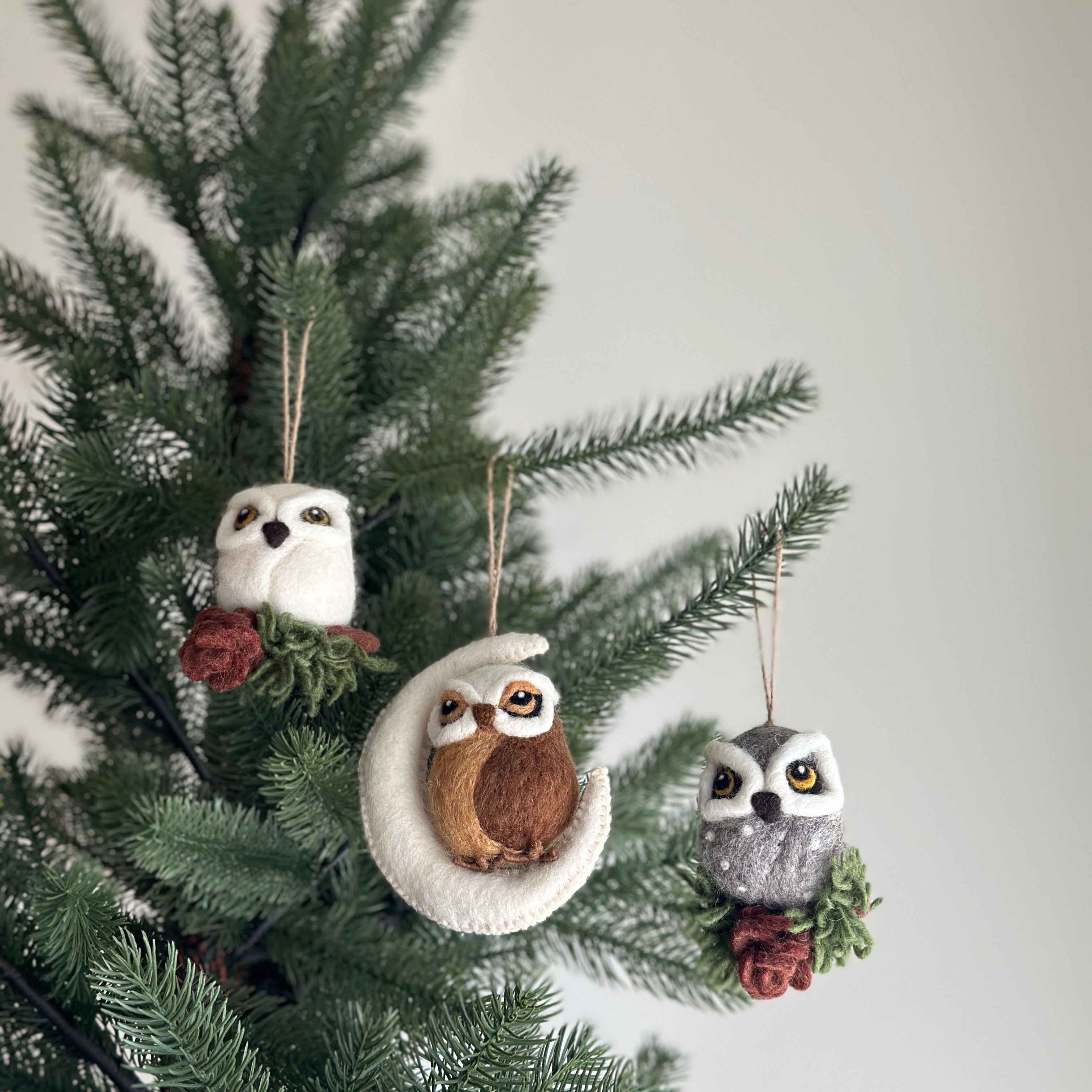 Felt Ornament - Needle Felted Owl