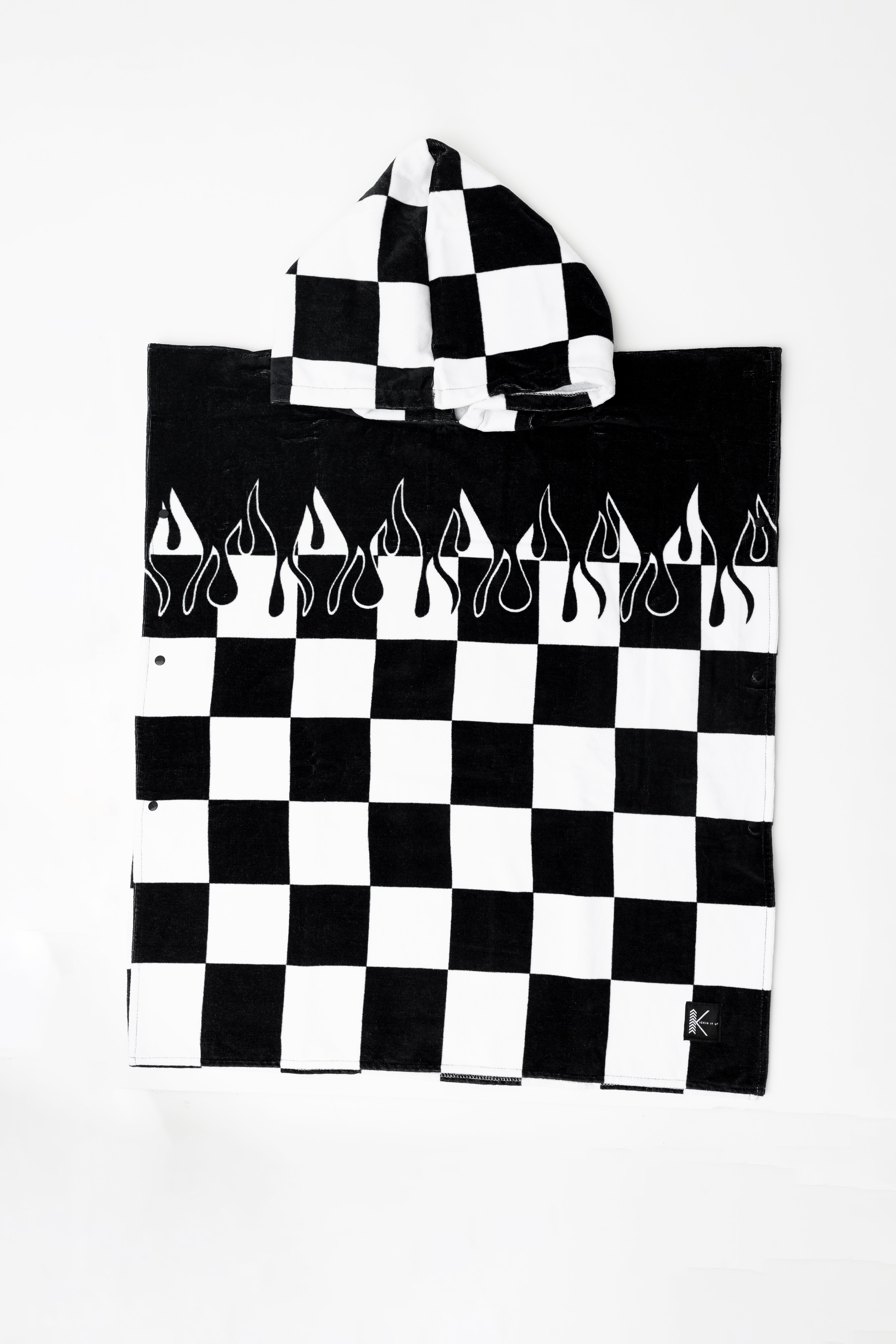 Checker Flame Hooded Towel