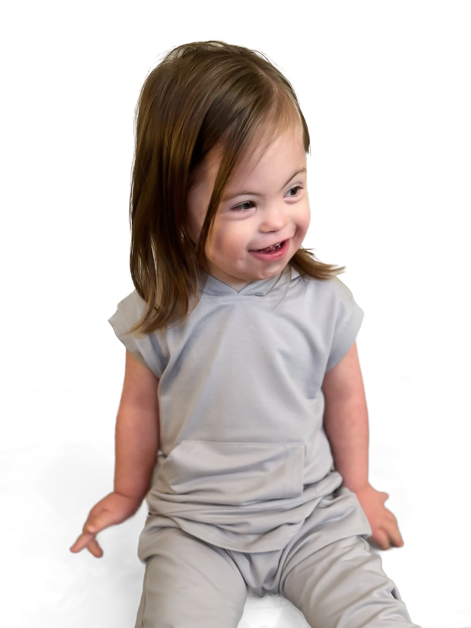 Bamboo Hooded Muscle Tee - Frost