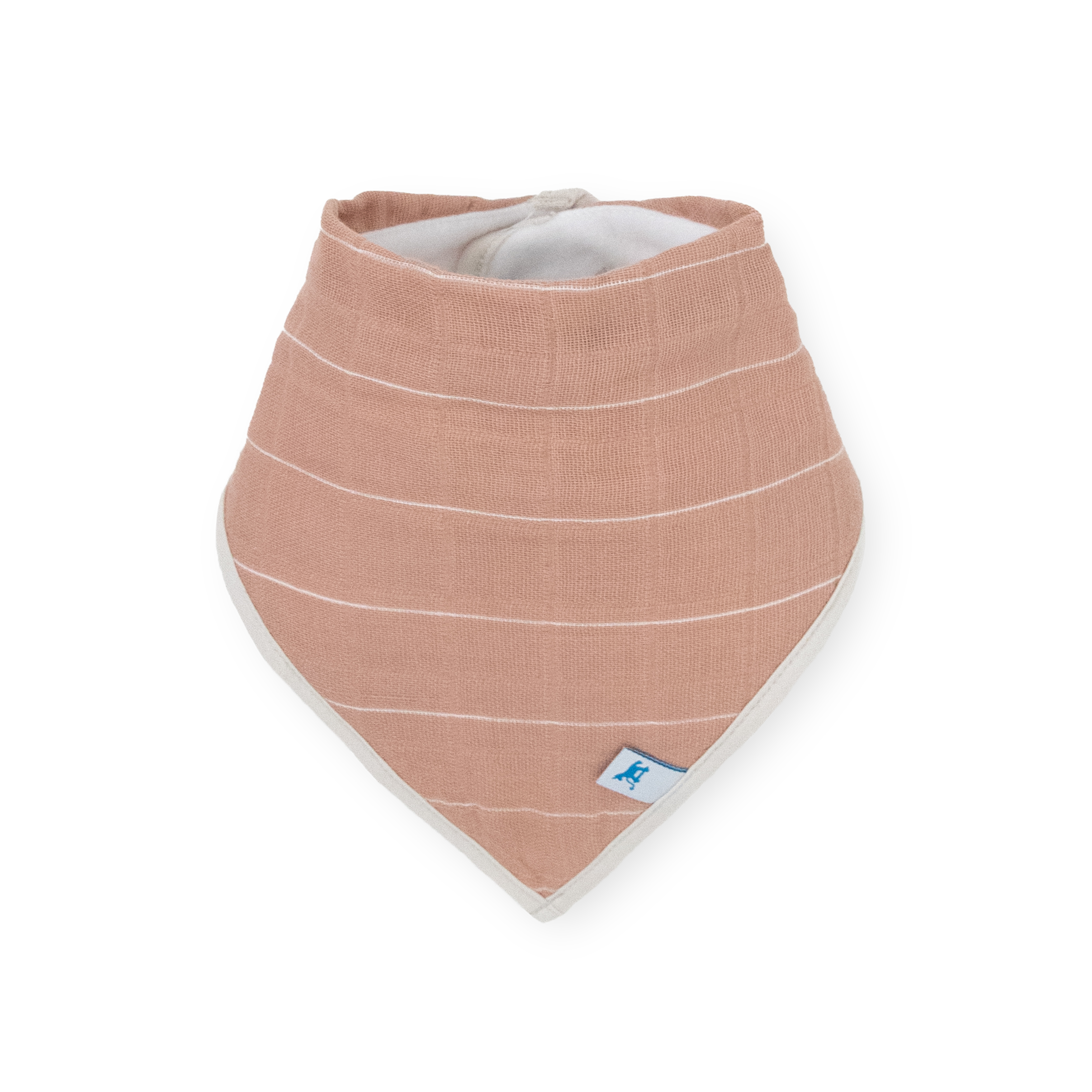 Cotton Muslin + Fleece Bandana Bib 4 Pack - Mauve Stripe