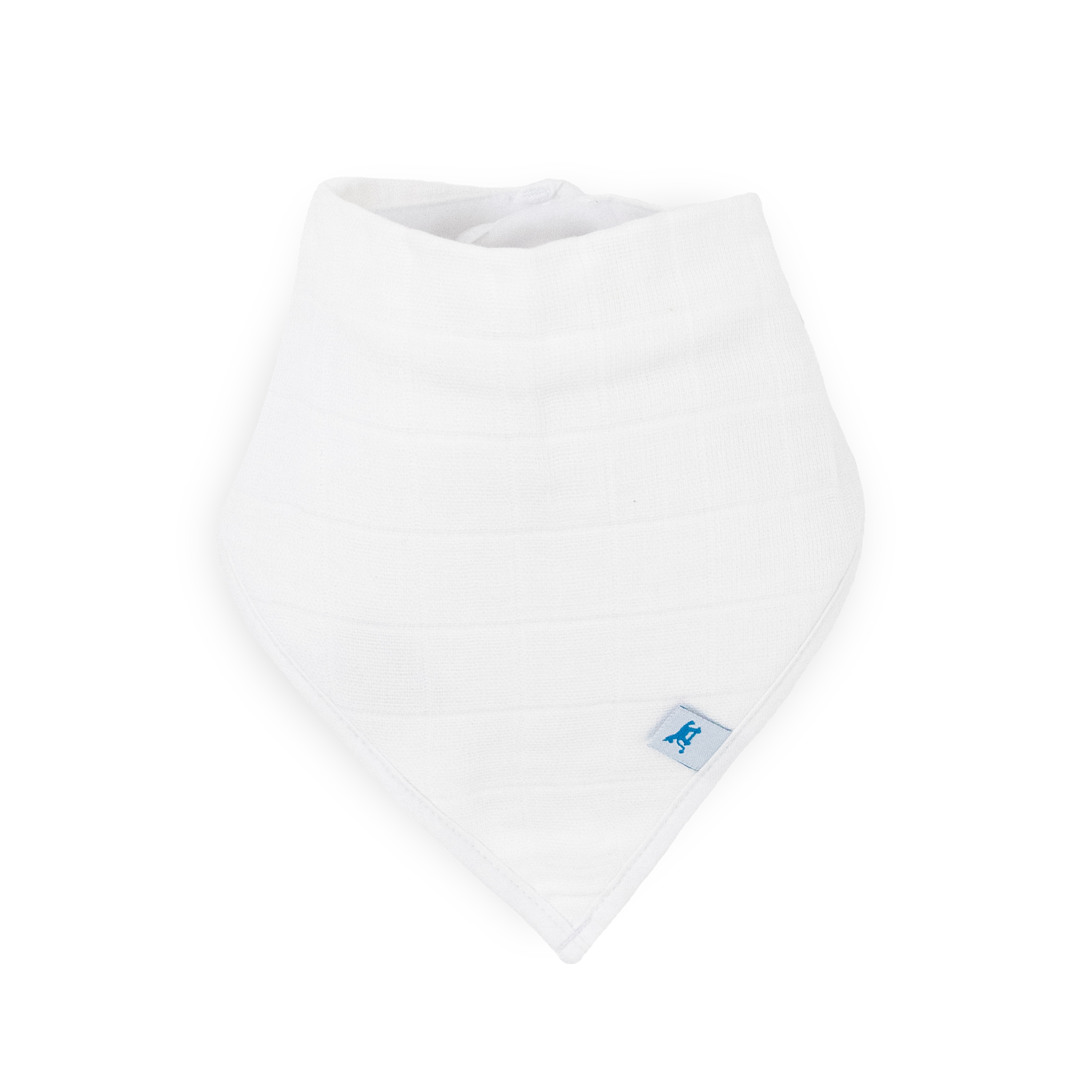 Cotton Muslin + Fleece Bandana Bib 4 Pack - White