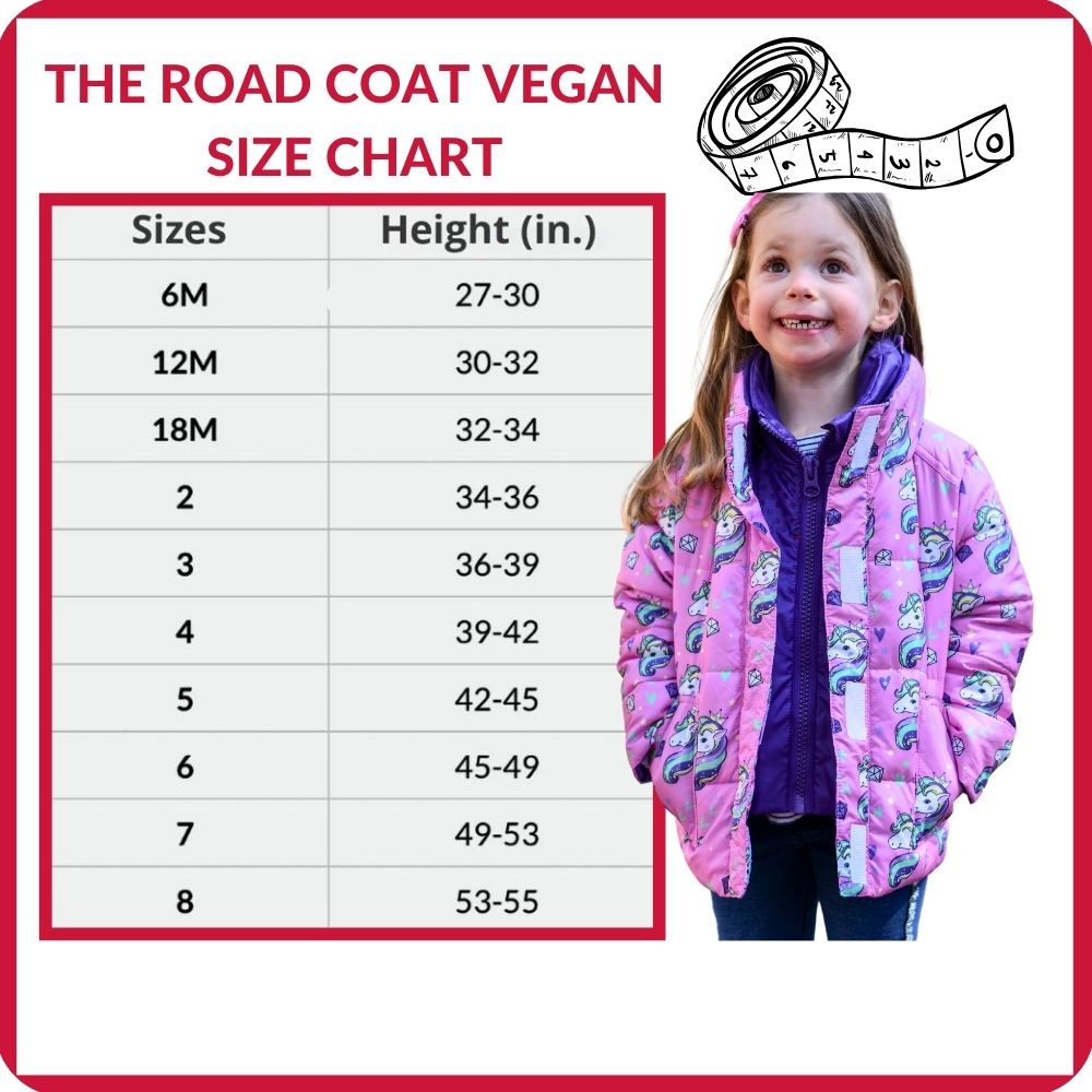 Car Seat Coat | The Road Coat Vegan - Unicorn Print