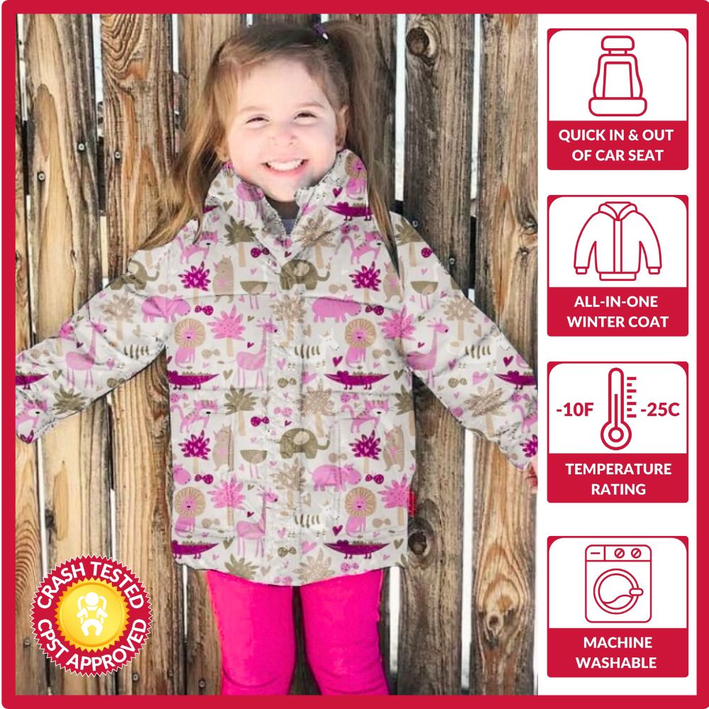 Car Seat Coat | The Road Coat Vegan - Safari Print