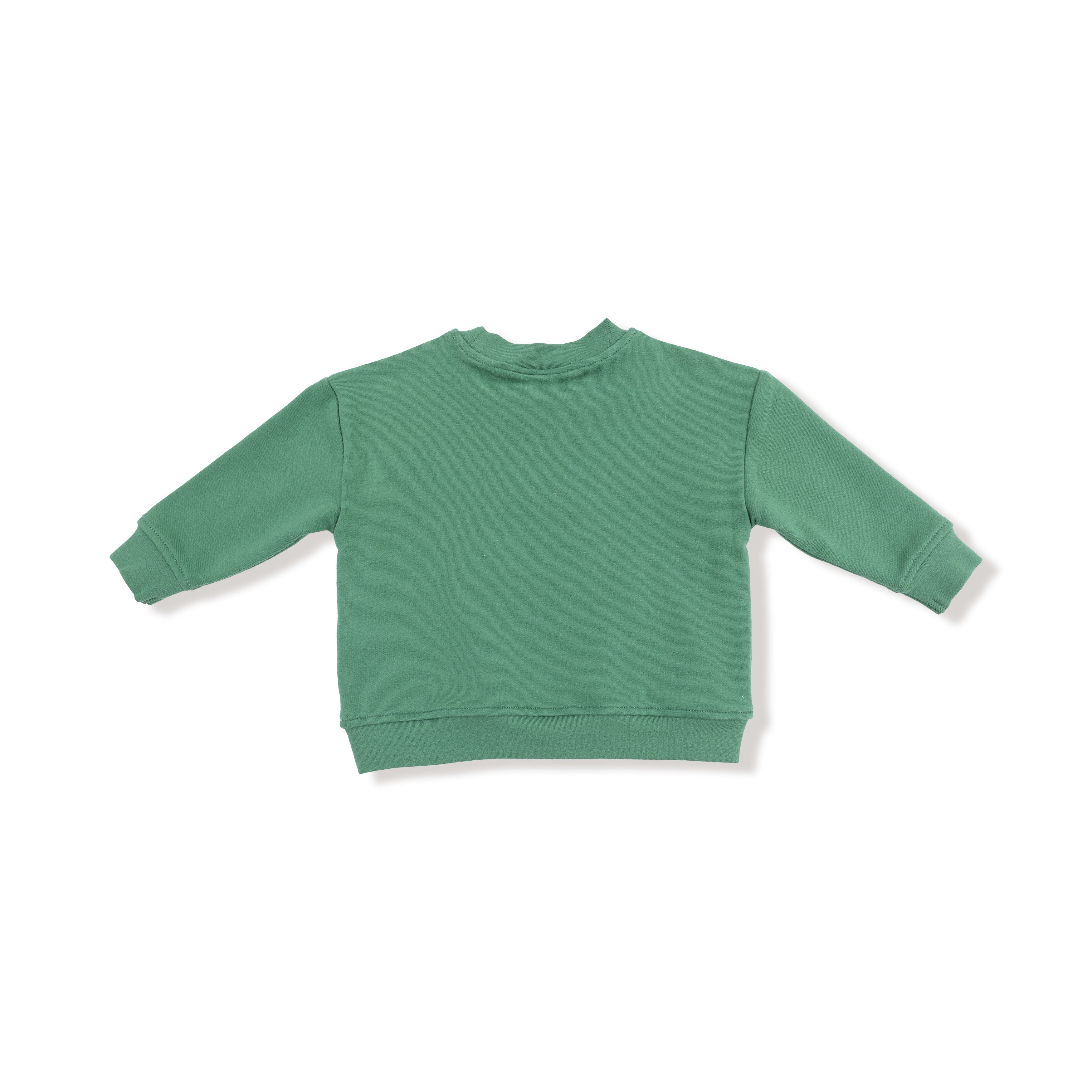 Drop Sleeve Bear Sweatshirt With Rib Cuffs