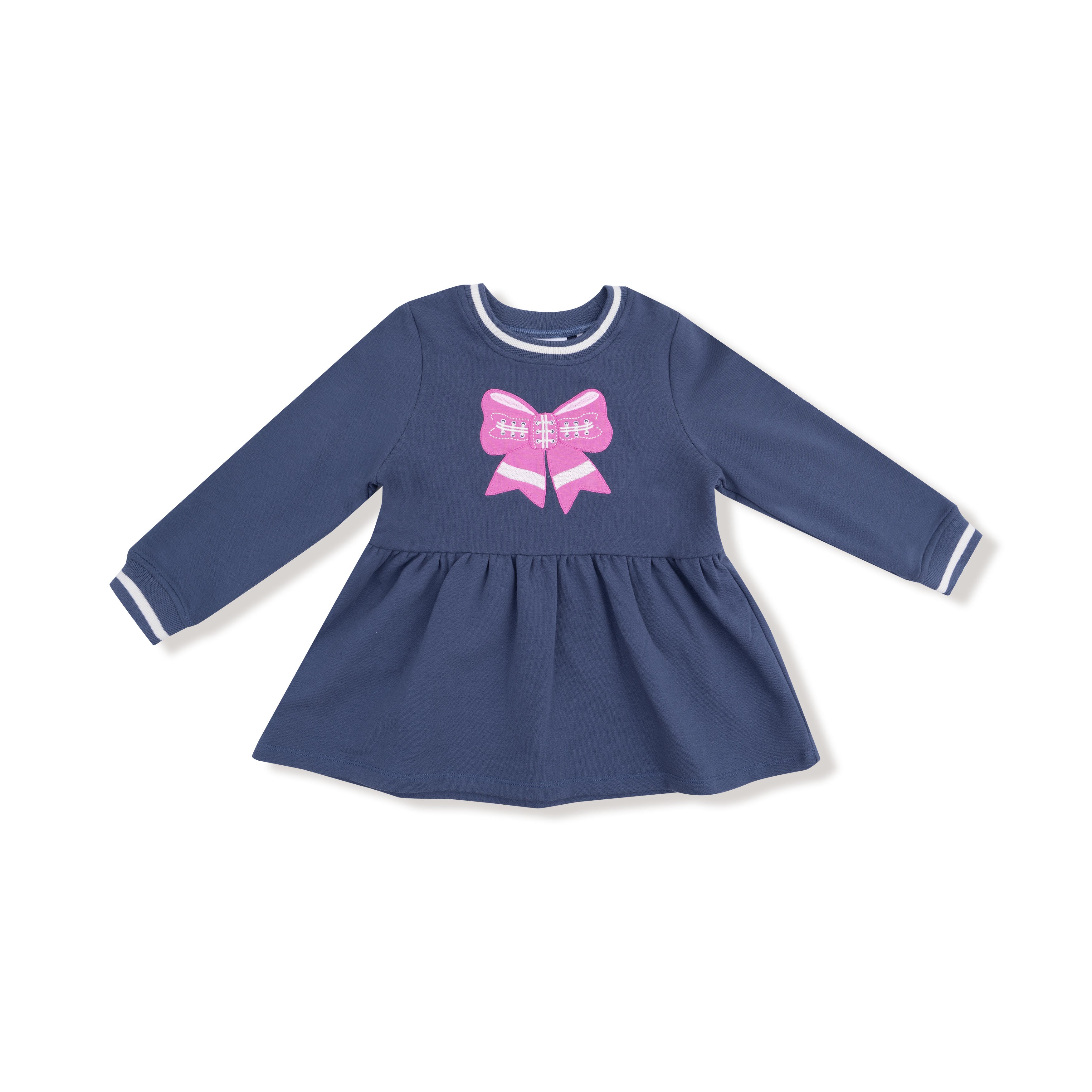 Pink Bow French Terry Dress