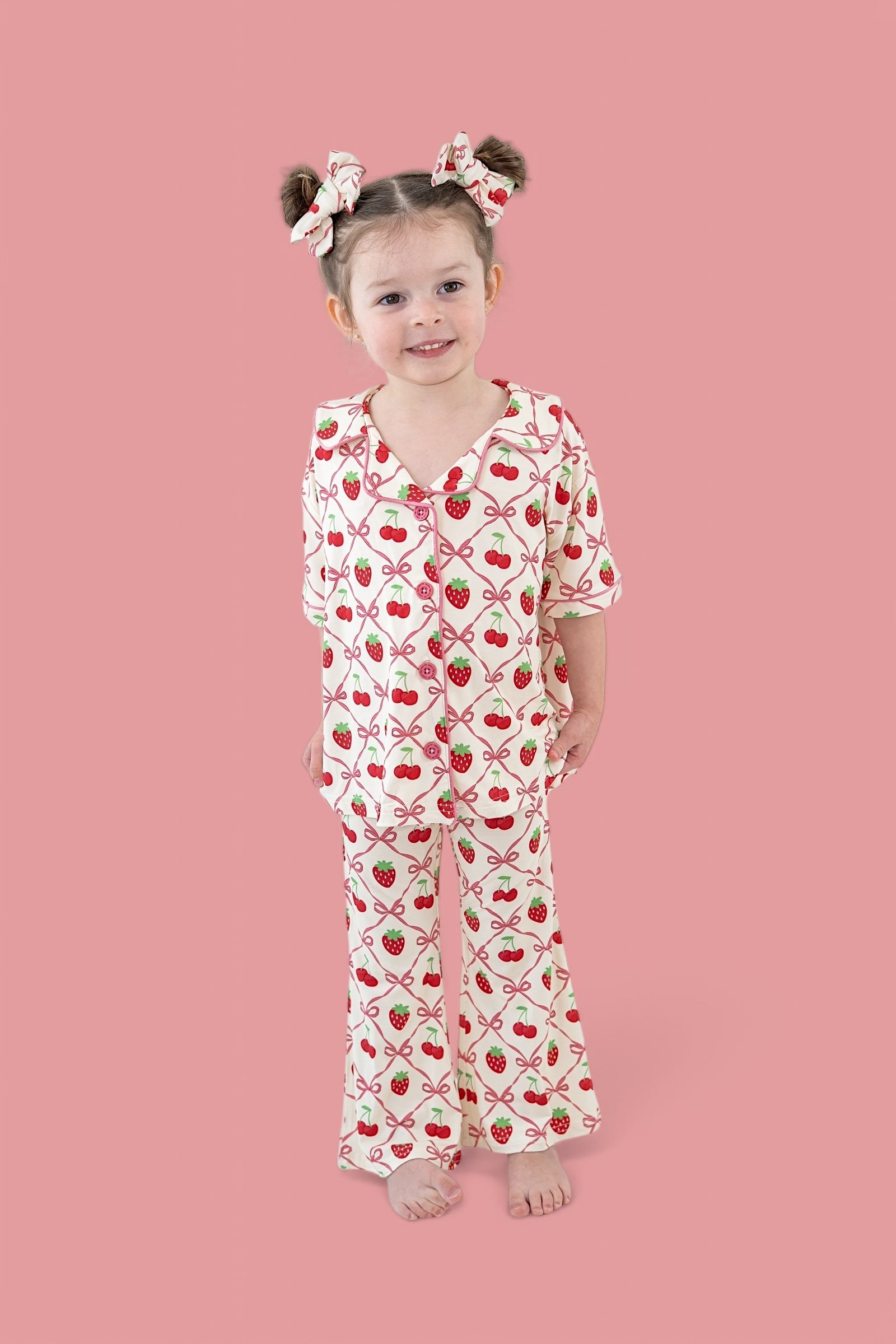 Cherry Bow Berry Dream Girl's Flare Set