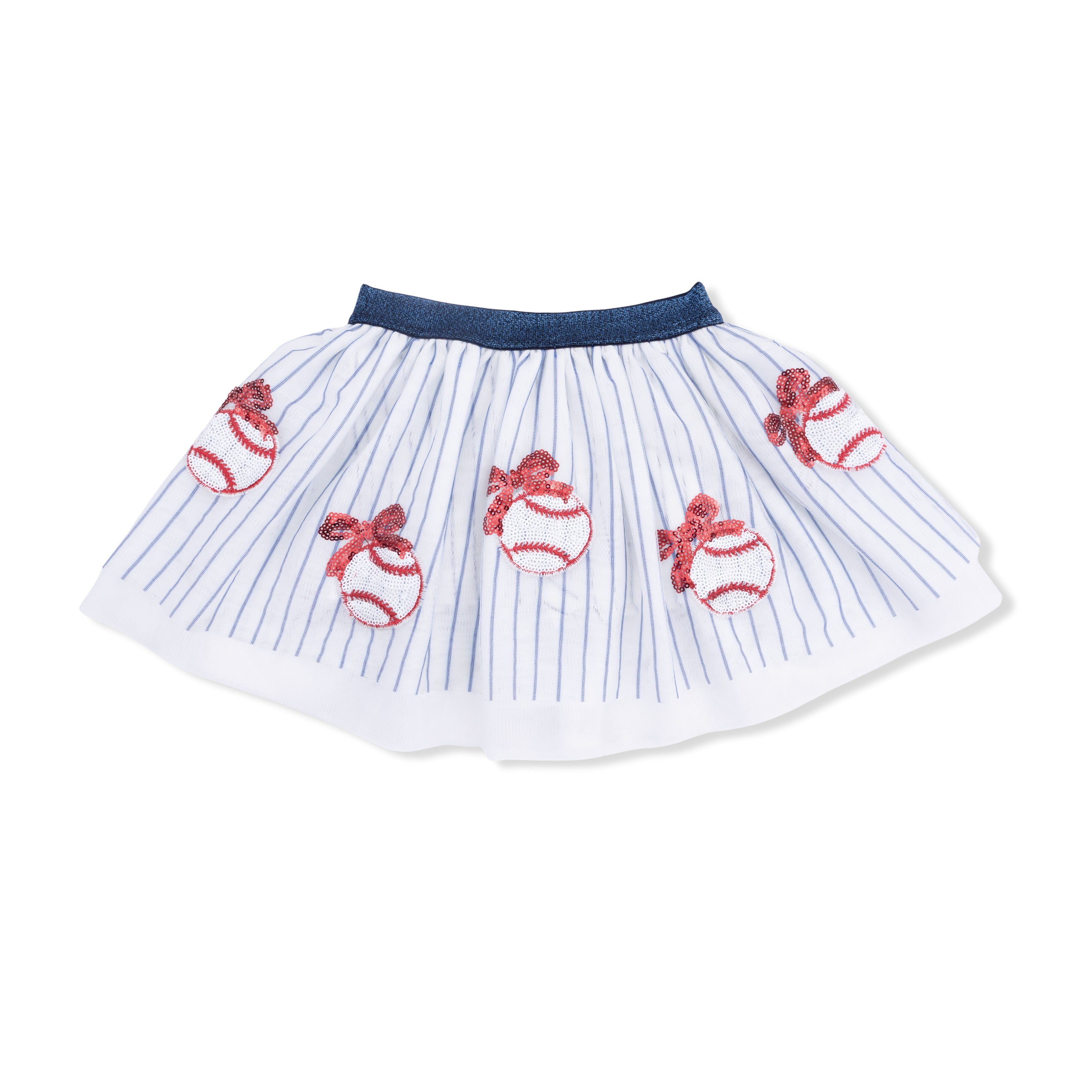 Baseball Stripe - Tutu Skirt With Bike Shorts