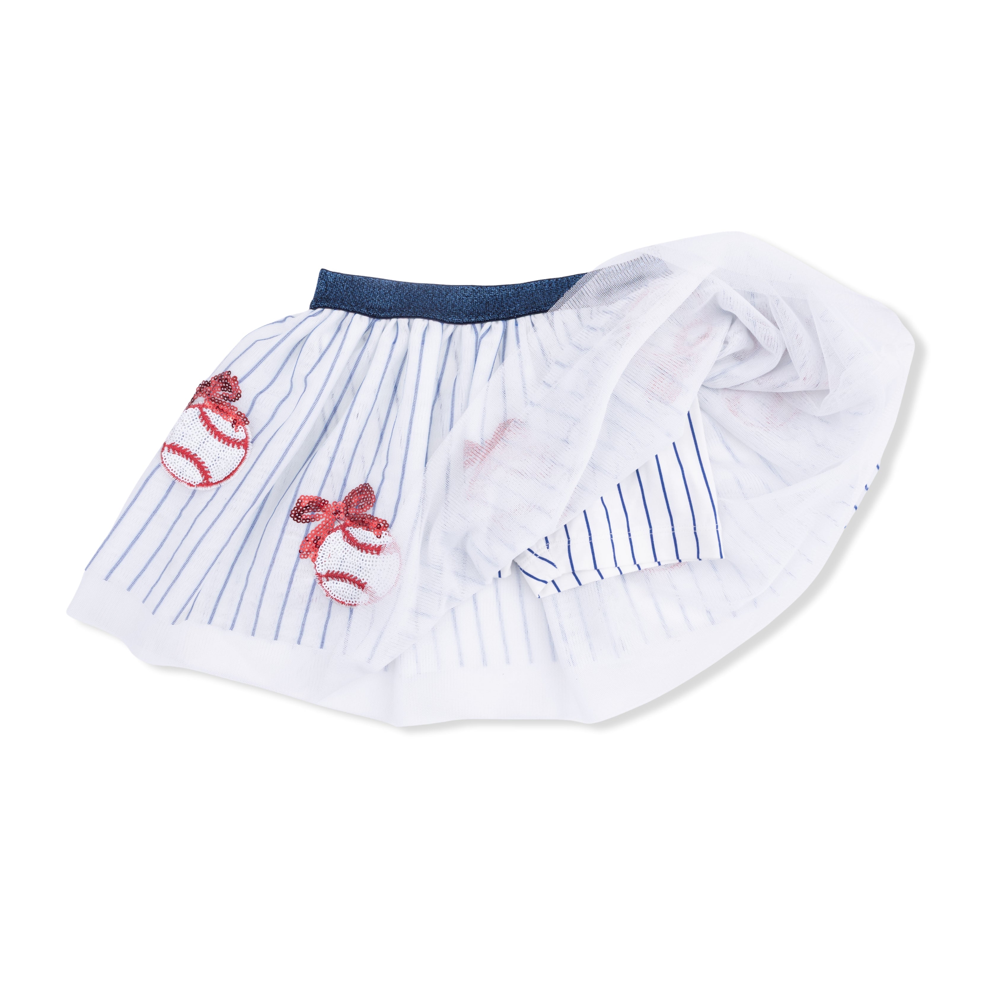 Baseball Stripe - Tutu Skirt With Bike Shorts