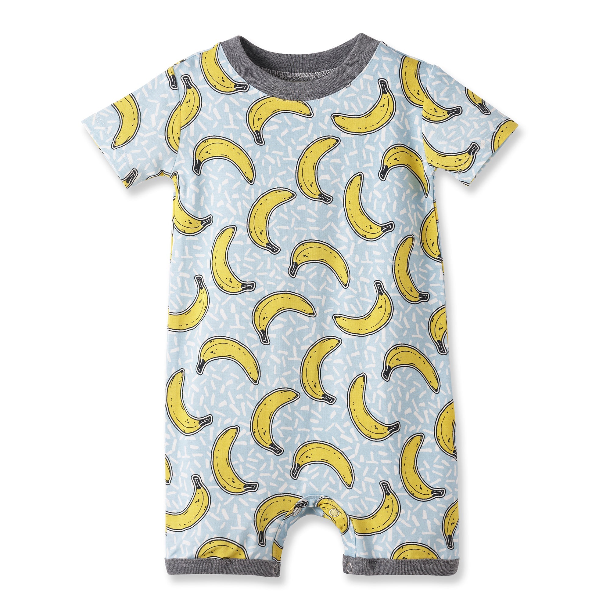 Banana Split Soft Bamboo Shorty Romper For Baby Boys