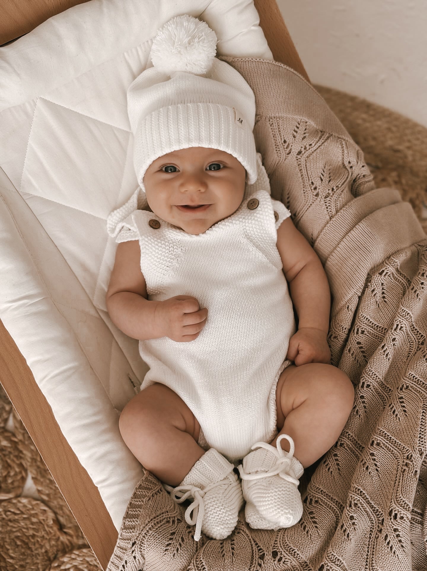 Novelty Knit Romper - White