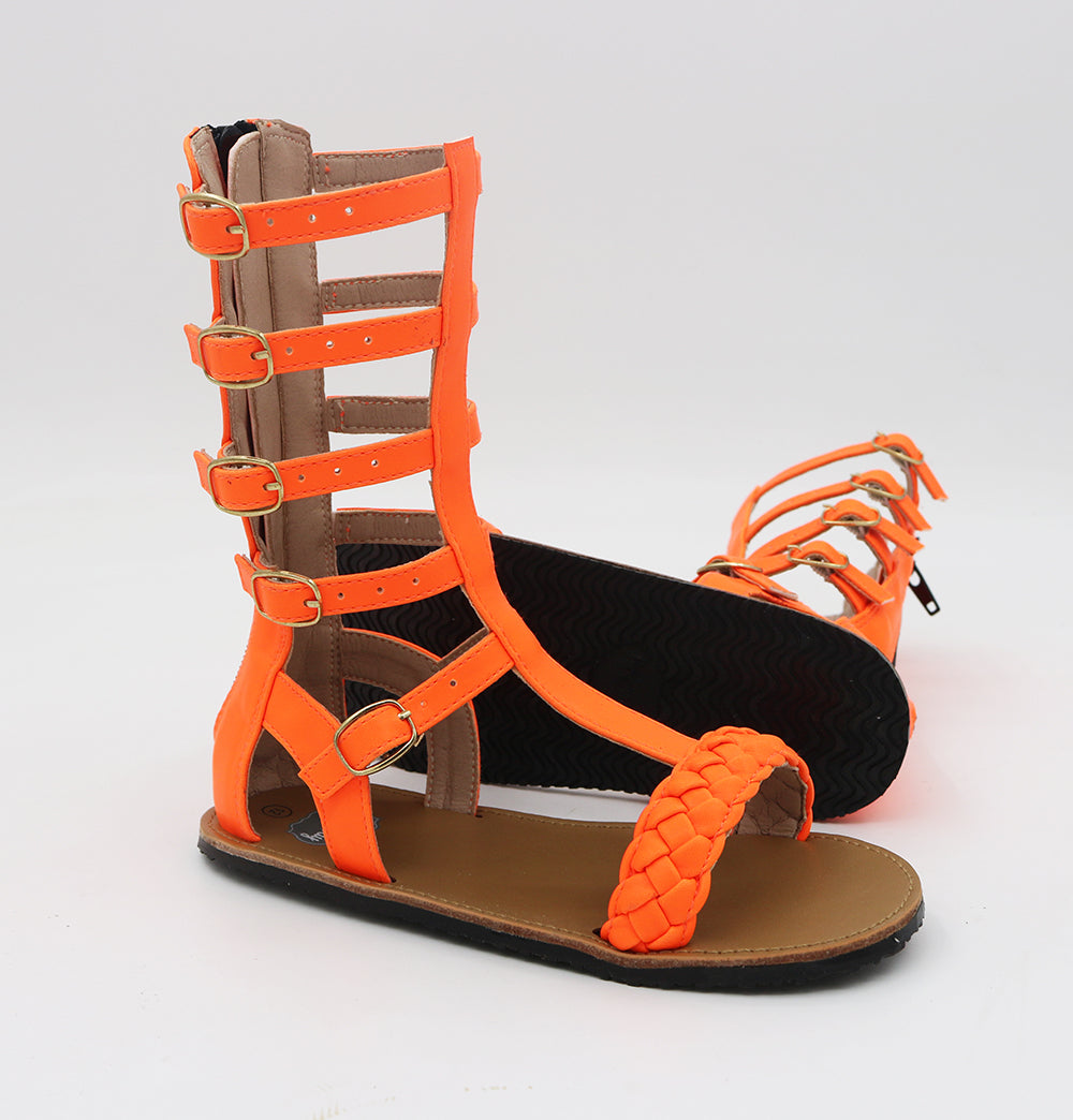 Maddie Gladiator Sandals - Neon Orange