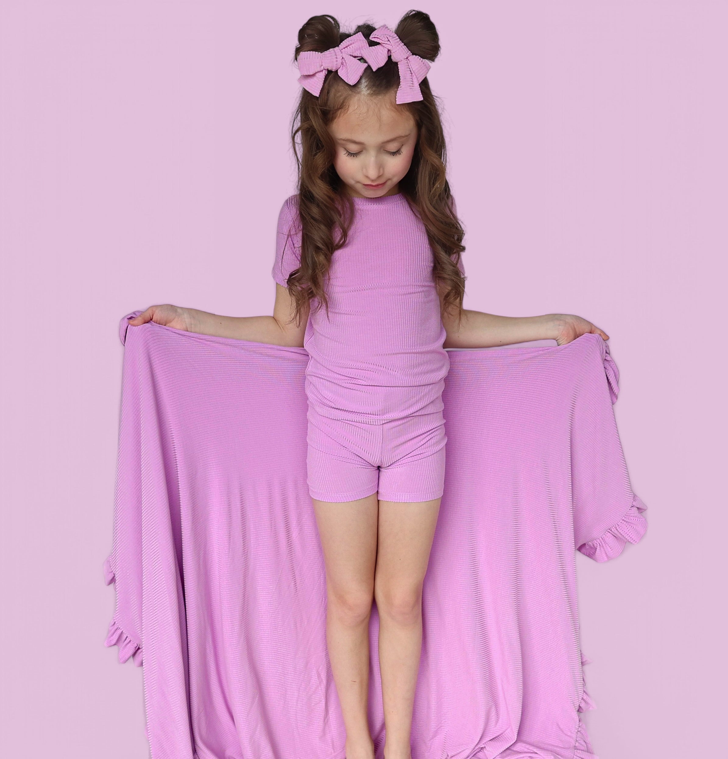 Forever Lilac Rib Dream Bow Hair Clips