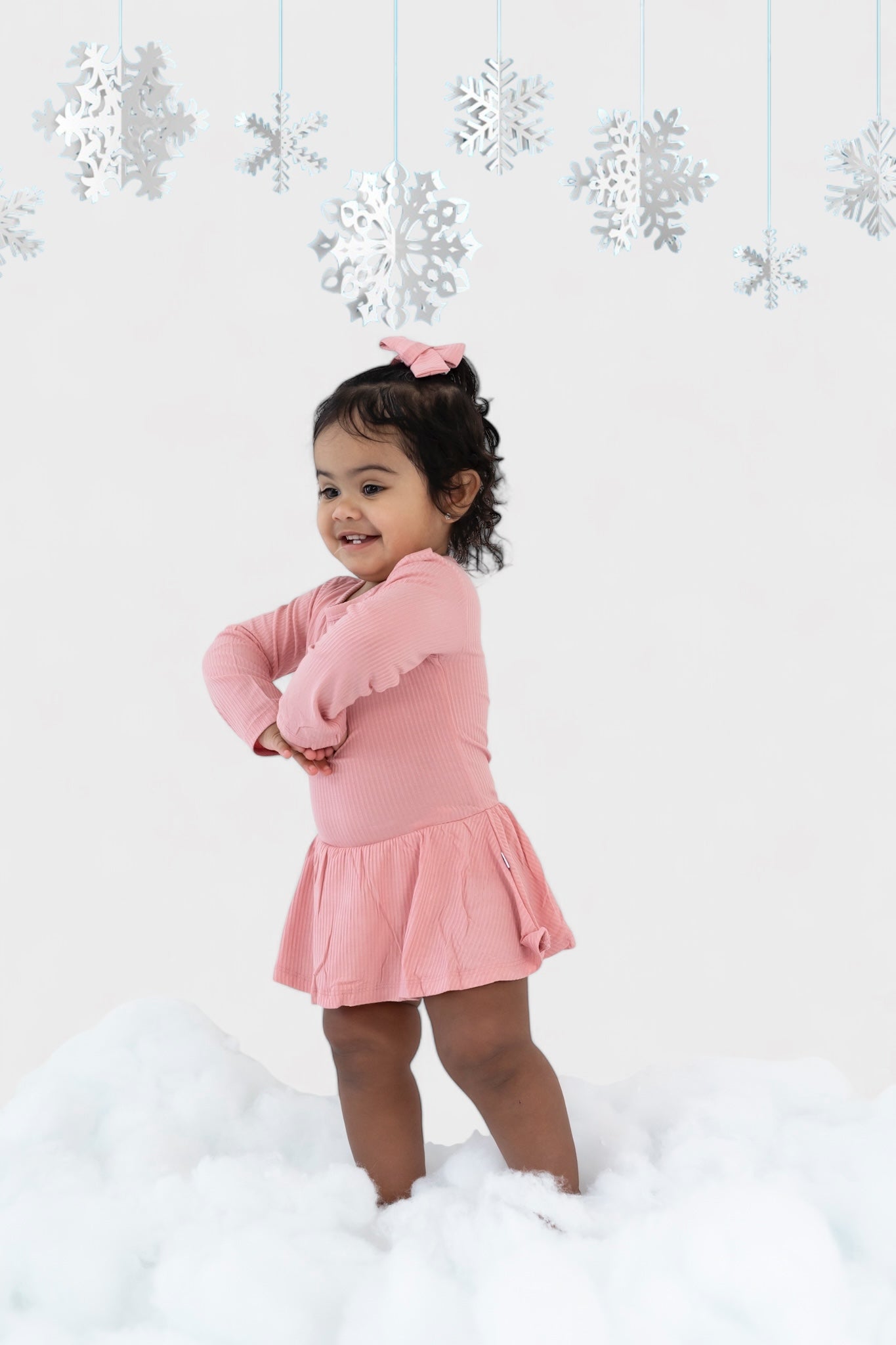 Mauve Rib Dream Bow Hair Clips